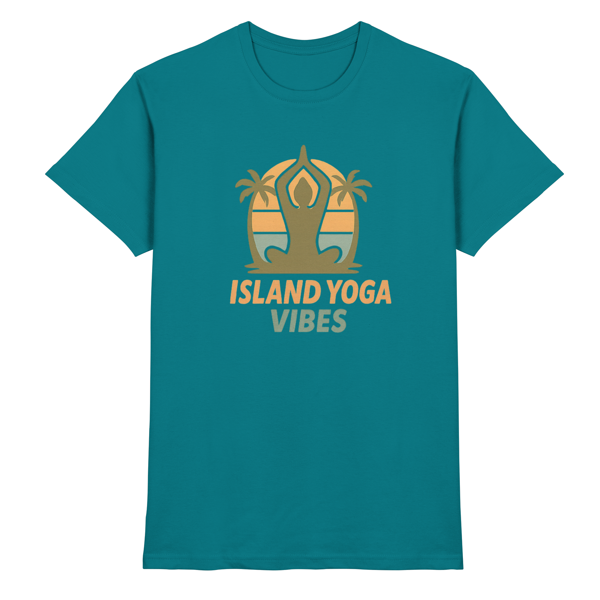 Island Yoga Vibes – Sunset Yoga Design | Tropical Meditation Shirt - Premium Shirt