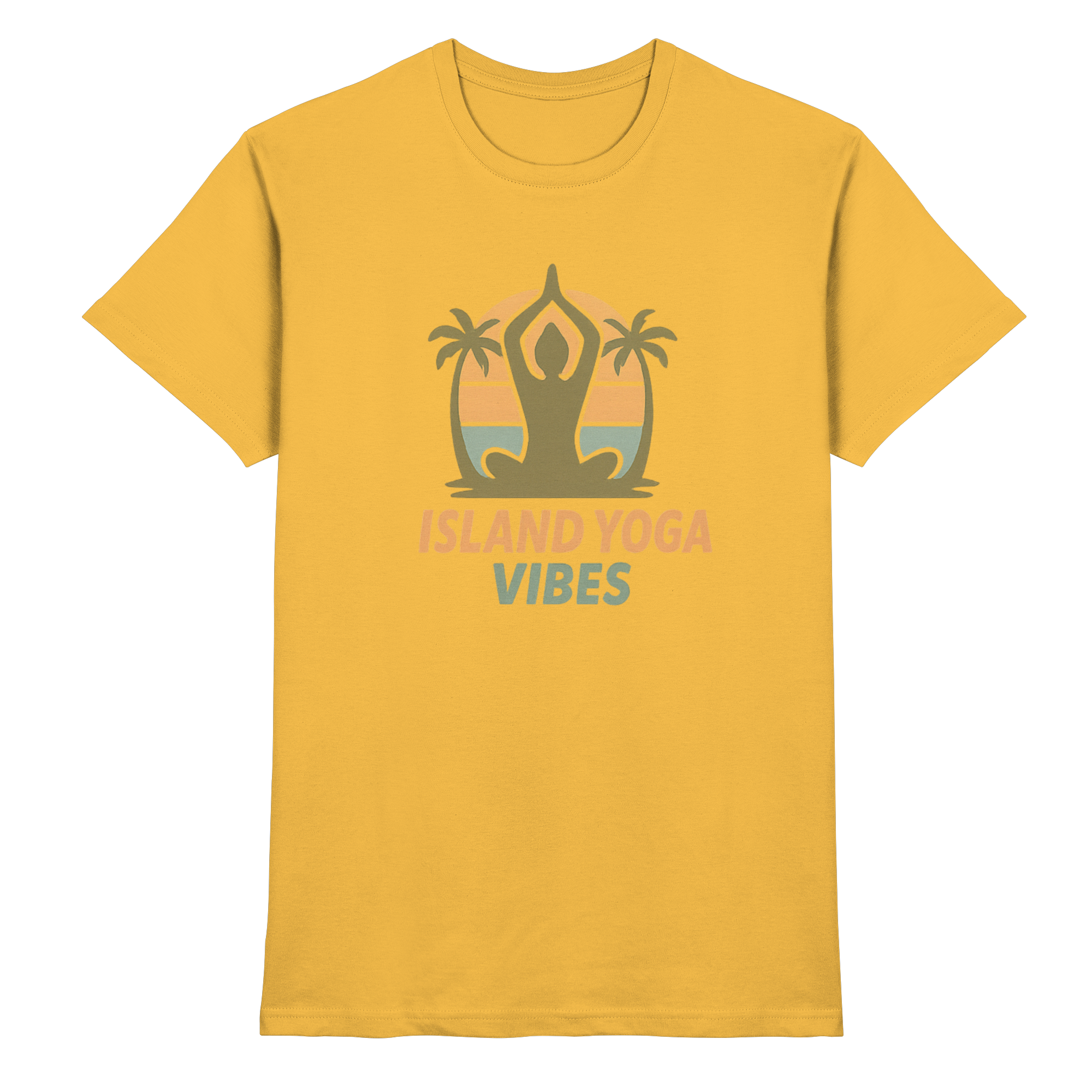 Island Yoga Vibes – Sunset Yoga Design | Tropical Meditation Shirt - Premium Shirt
