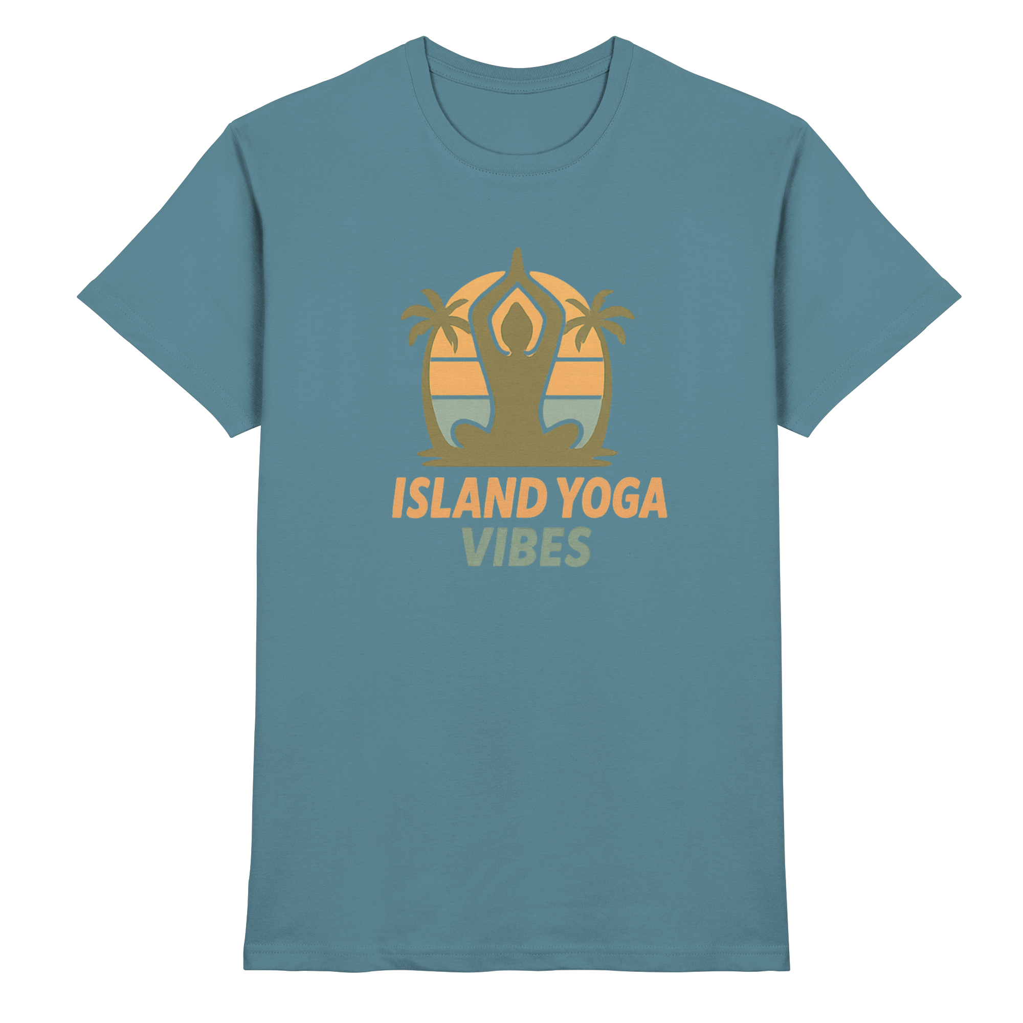 Island Yoga Vibes – Sunset Yoga Design | Tropical Meditation Shirt - Premium Shirt
