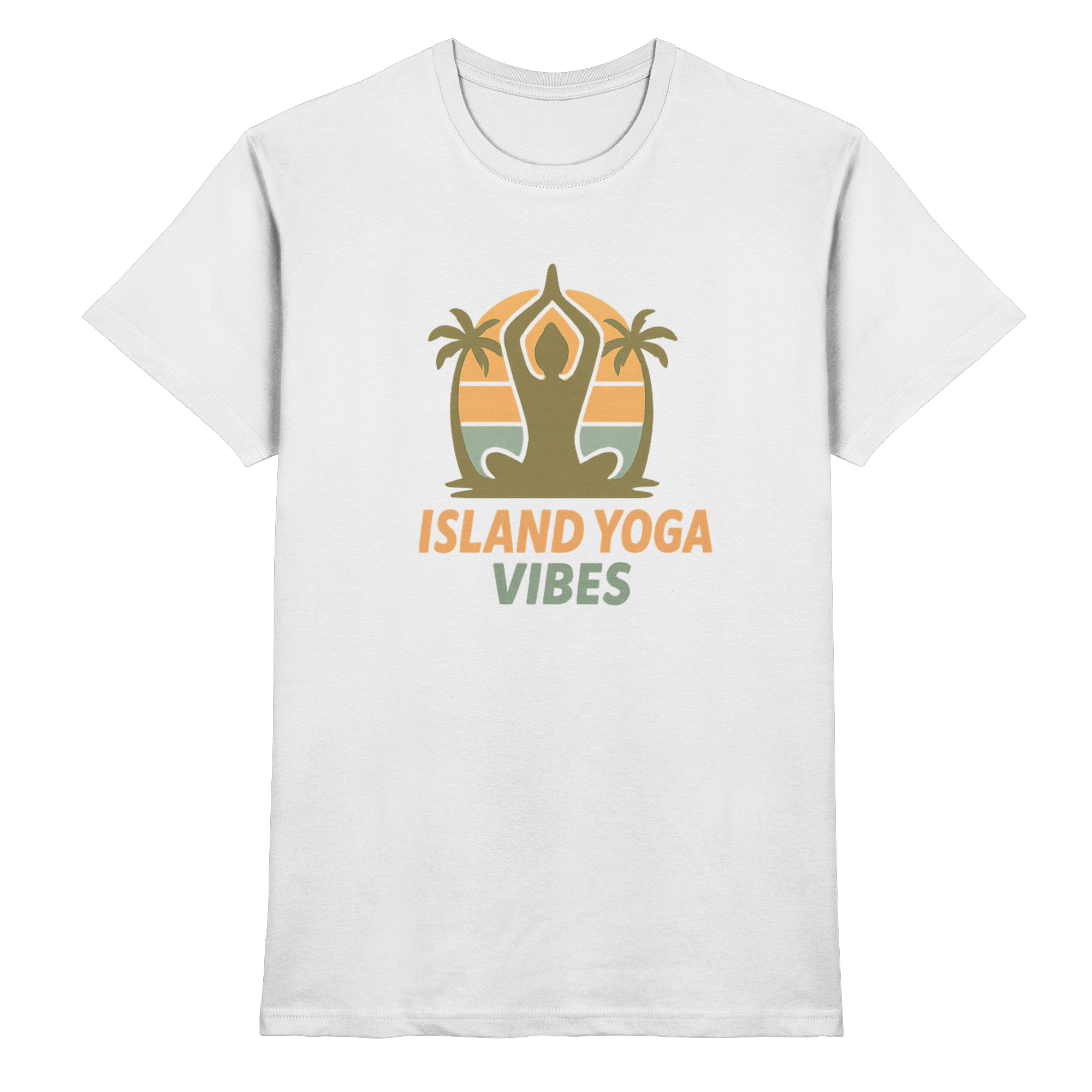 Island Yoga Vibes – Sunset Yoga Design | Tropical Meditation Shirt - Premium Shirt