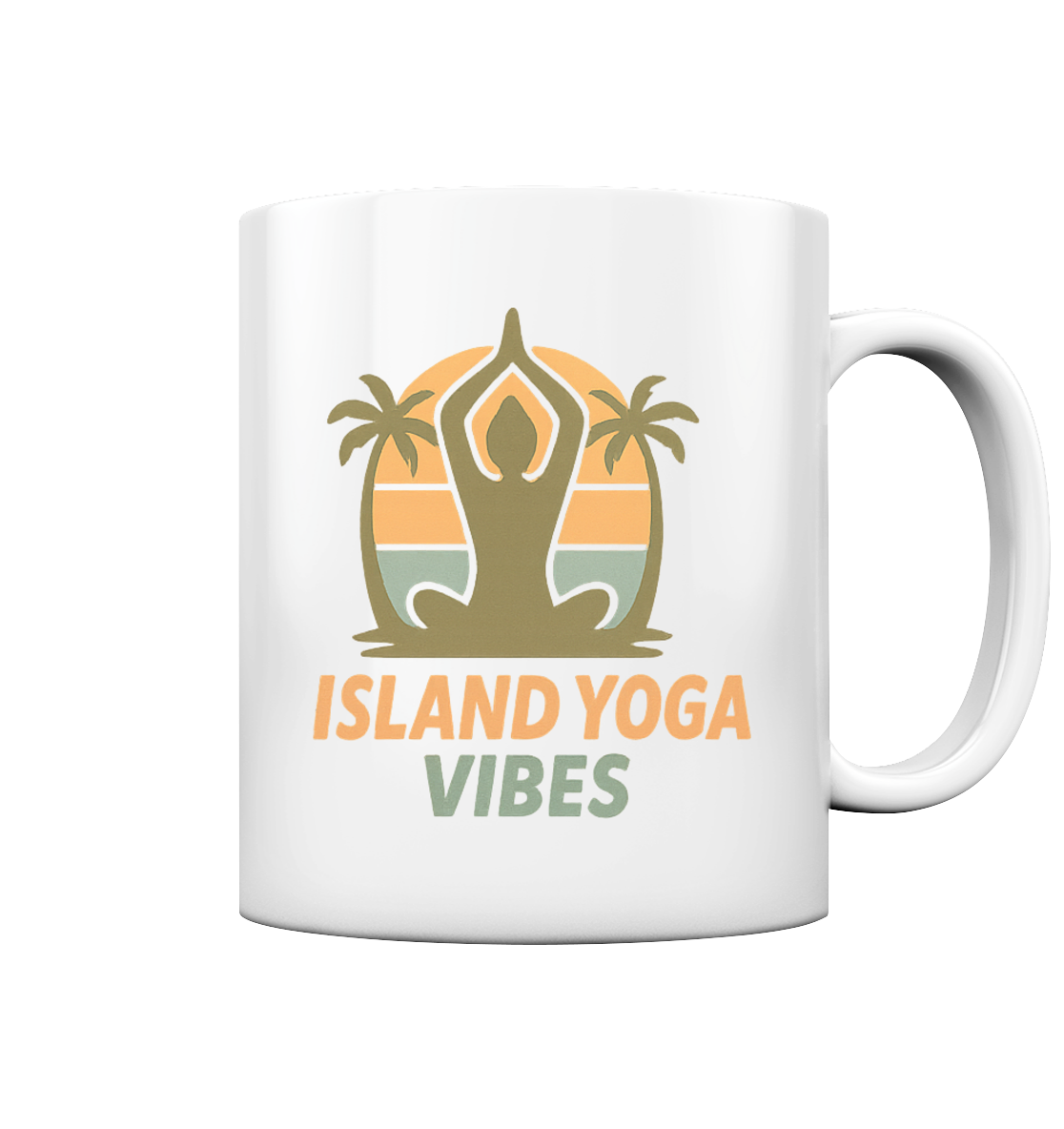 Island Yoga Vibes – Sunset Yoga Design | Tropical Meditation  - Tasse glossy