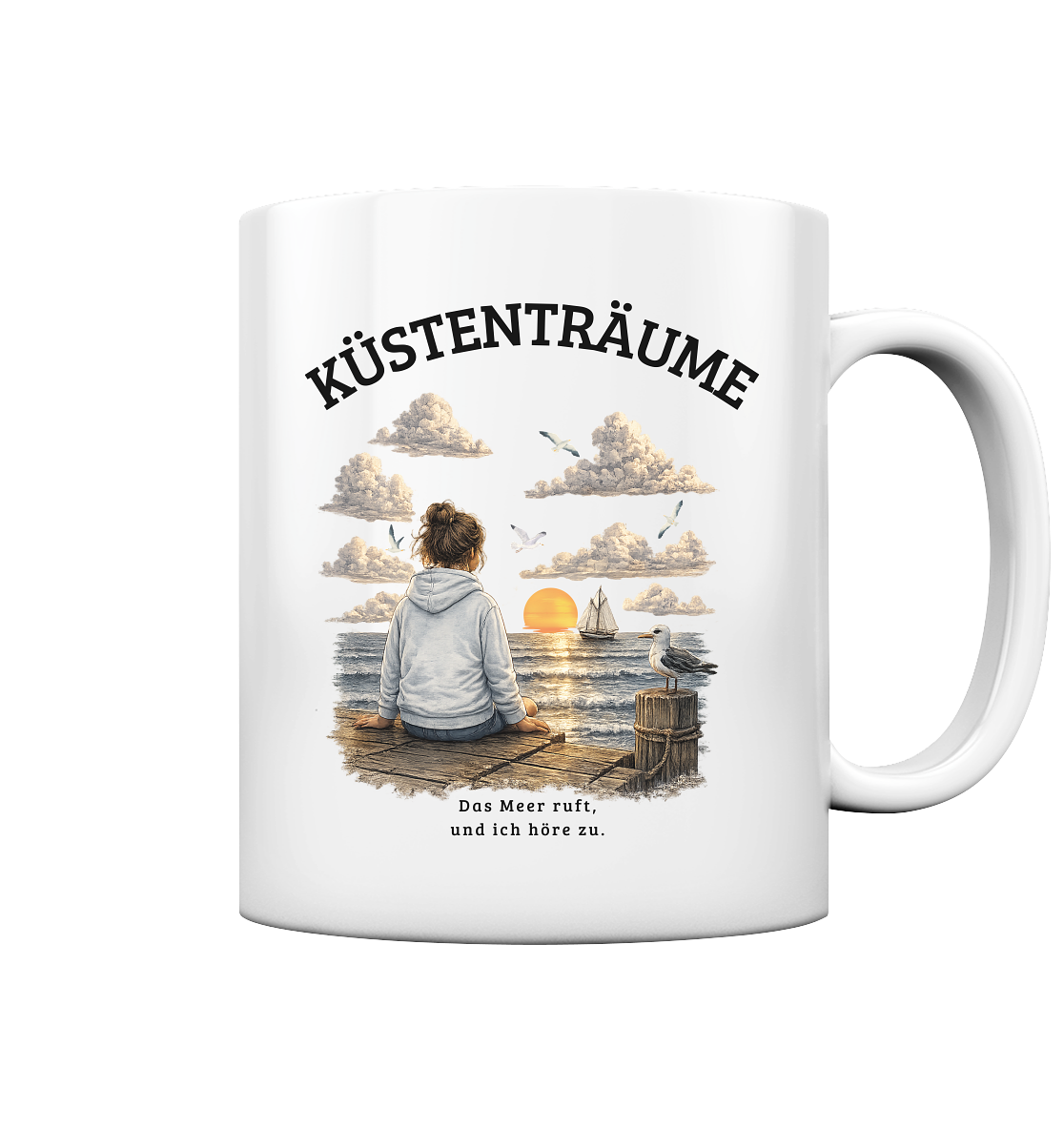 Küstenträume Keramiktasse mit Küstenmotiv