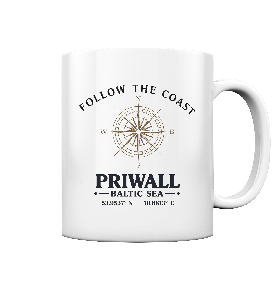 Follow the Coast – Priwall Kompass - Tasse glossy
