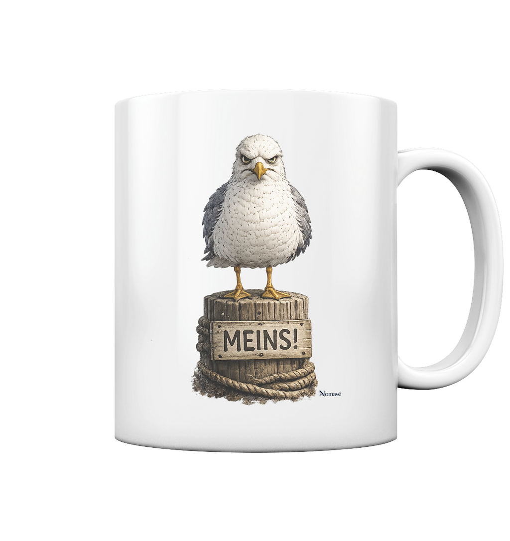 Möwe mit Meinung – MEINS! | - Tasse glossy