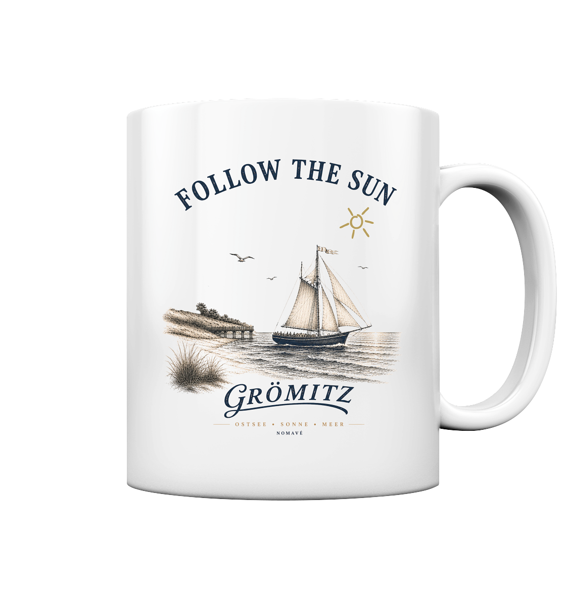 Grömitz - Follow the Sun - Tasse glossy