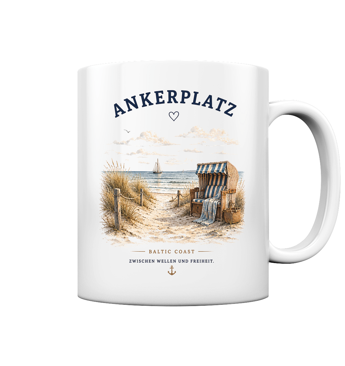 Ankerplatz Kaffeetasse – Küstengefühl – Glossy Keramiktasse