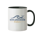 Kühlungsborn Baltic Waves Zweifarbige Keramiktasse 330 ml Light Edition in Black – originales Shirtigo-Produktmockup