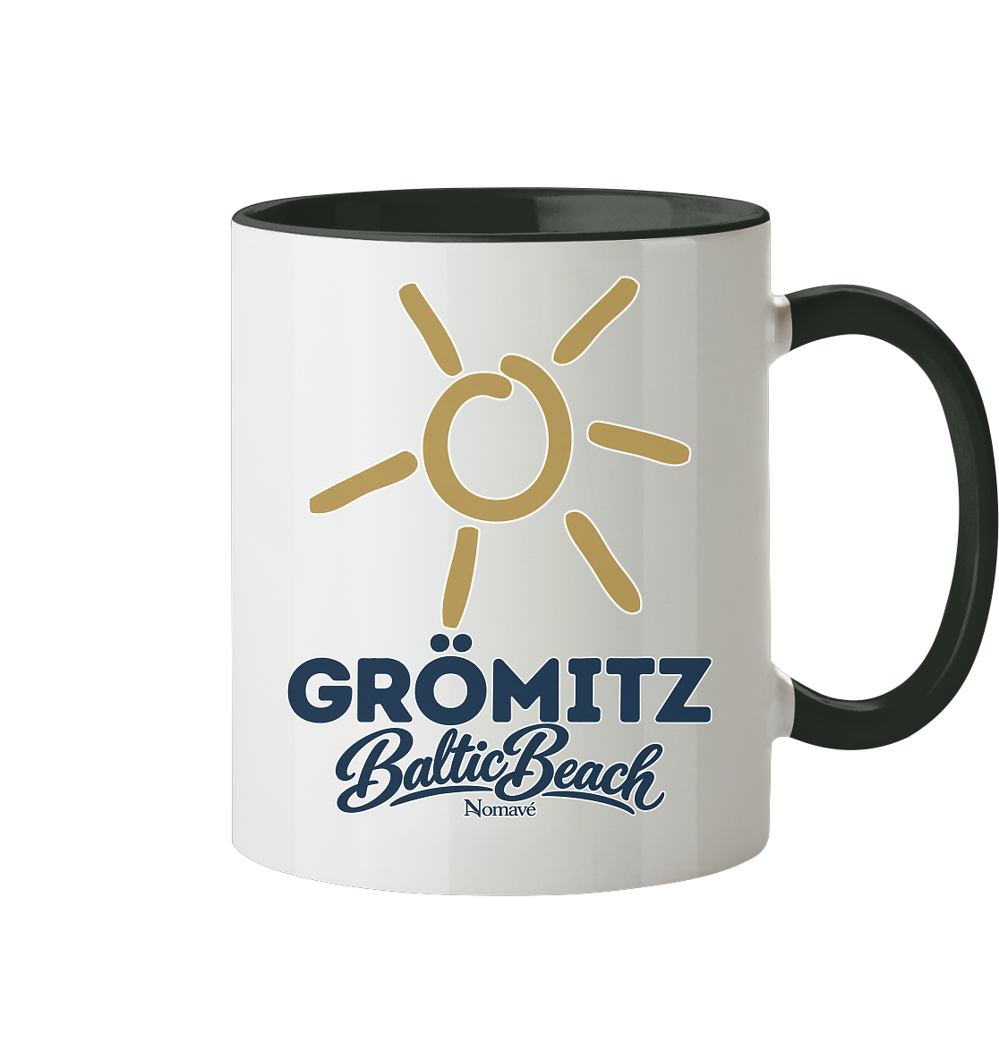 Zweifarbige Tasse 330 ml Grömitz Sonne Baltic Beach – Black, Shirtigo-Originalmockup 1