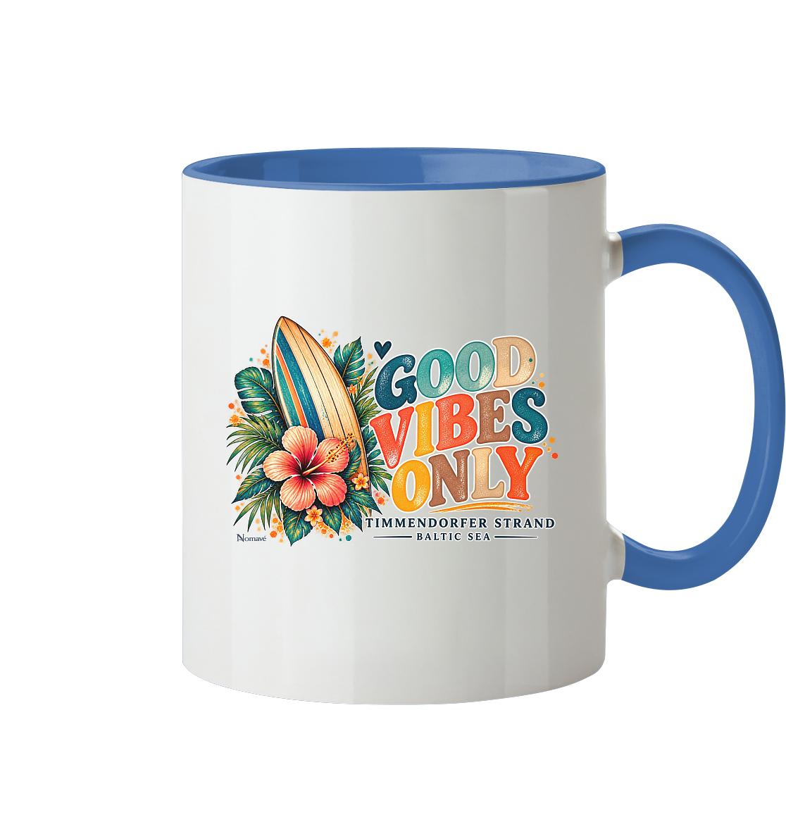 Timmendorfer Surf Vibes - Backprint - Tasse zweifarbig