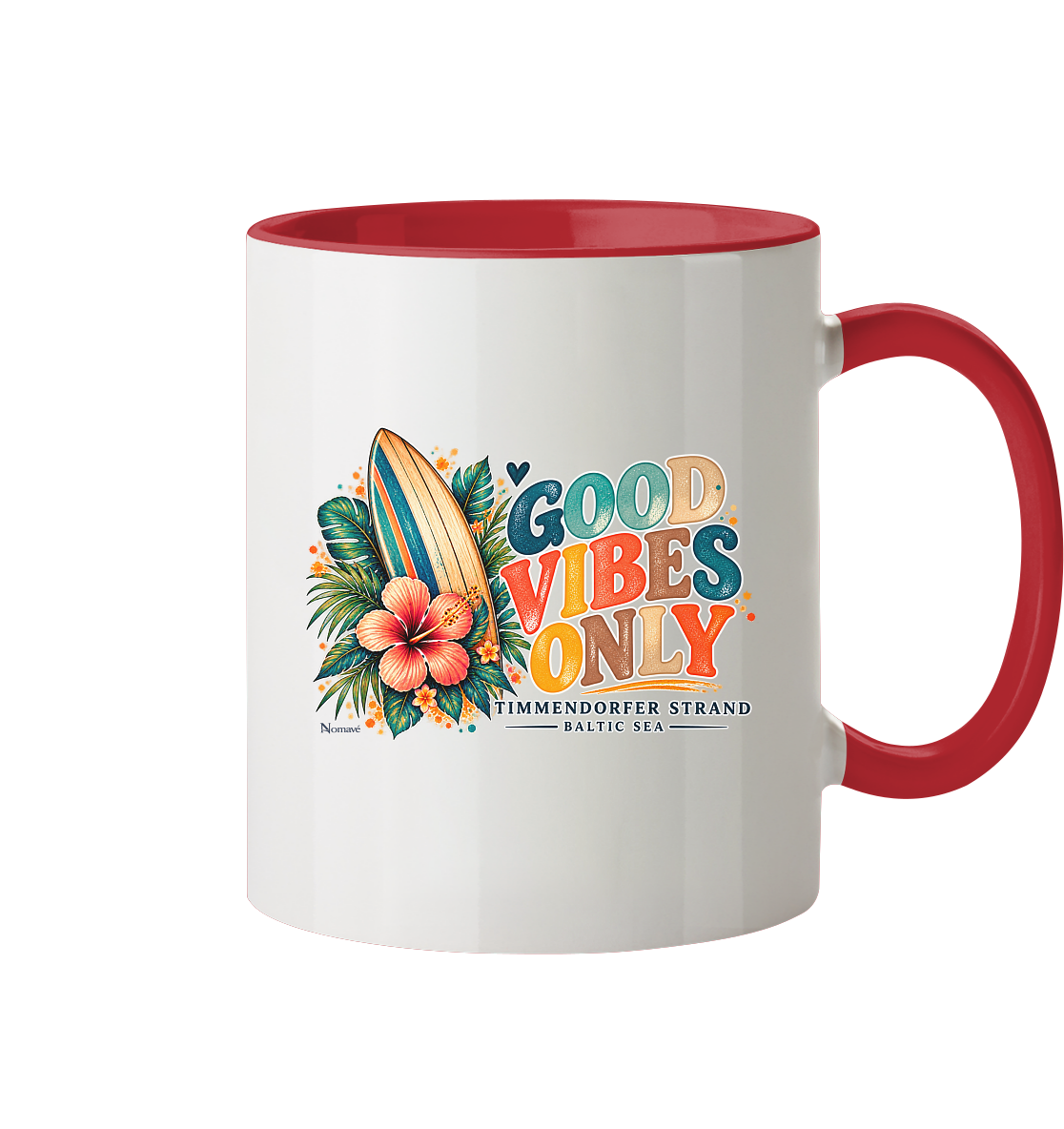 Timmendorfer Surf Vibes - Backprint - Tasse zweifarbig