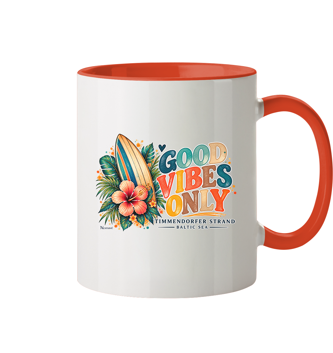 Timmendorfer Surf Vibes - Backprint - Tasse zweifarbig