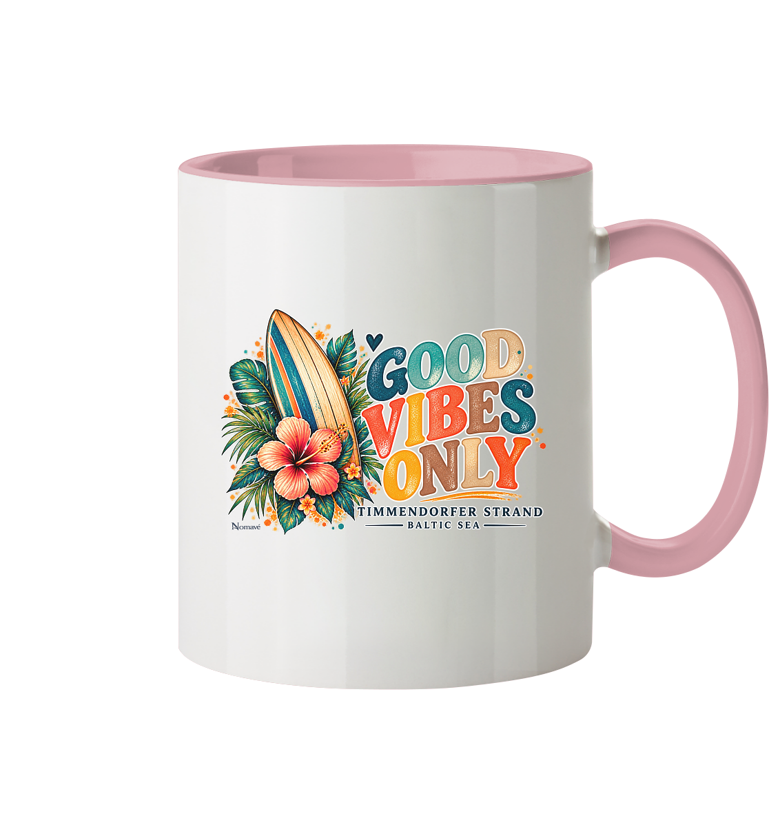 Timmendorfer Surf Vibes - Backprint - Tasse zweifarbig