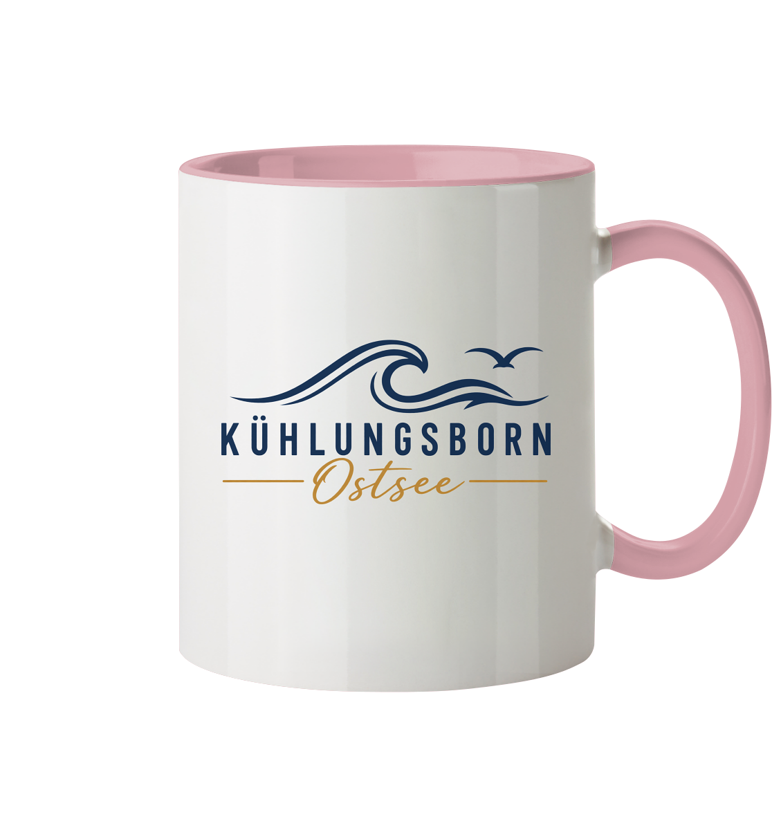Kühlungsborn Baltic Waves Zweifarbige Keramiktasse 330 ml Light Edition in Altrosa – originales Shirtigo-Produktmockup