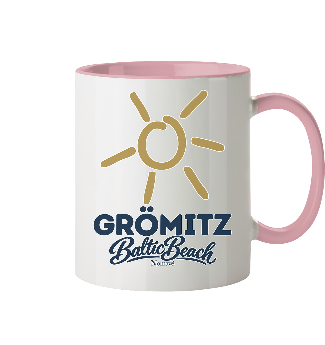 Zweifarbige Tasse 330 ml Grömitz Sonne Baltic Beach – Altrosa, Shirtigo-Originalmockup 2