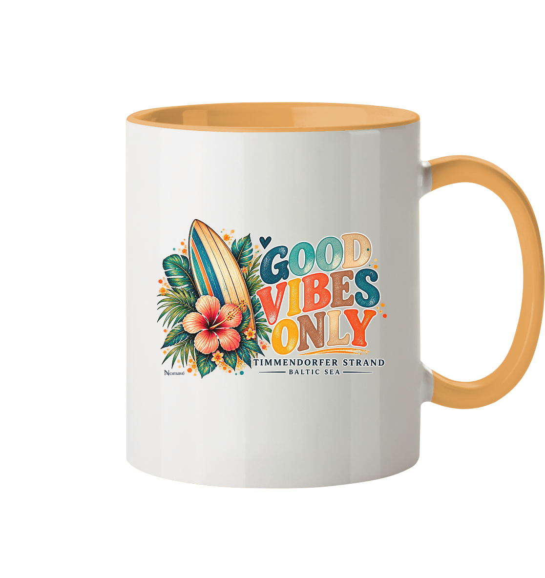 Timmendorfer Surf Vibes - Backprint - Tasse zweifarbig