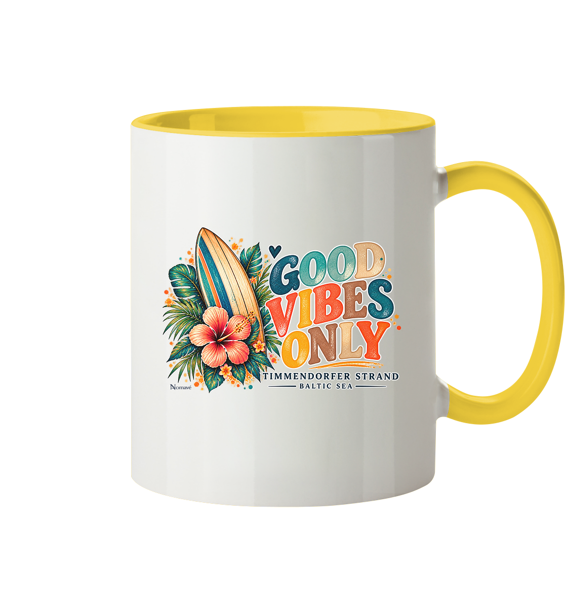 Timmendorfer Surf Vibes - Backprint - Tasse zweifarbig