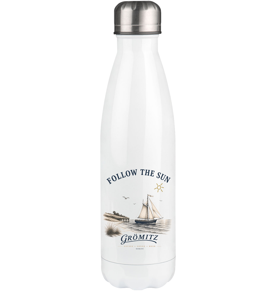 Grömitz - Follow the Sun - Thermoflasche Trinkflasche 500ml