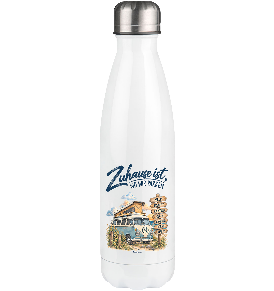 Zuhause ist, wo wir parken – Vanlife & Camping - Thermoflasche 500ml