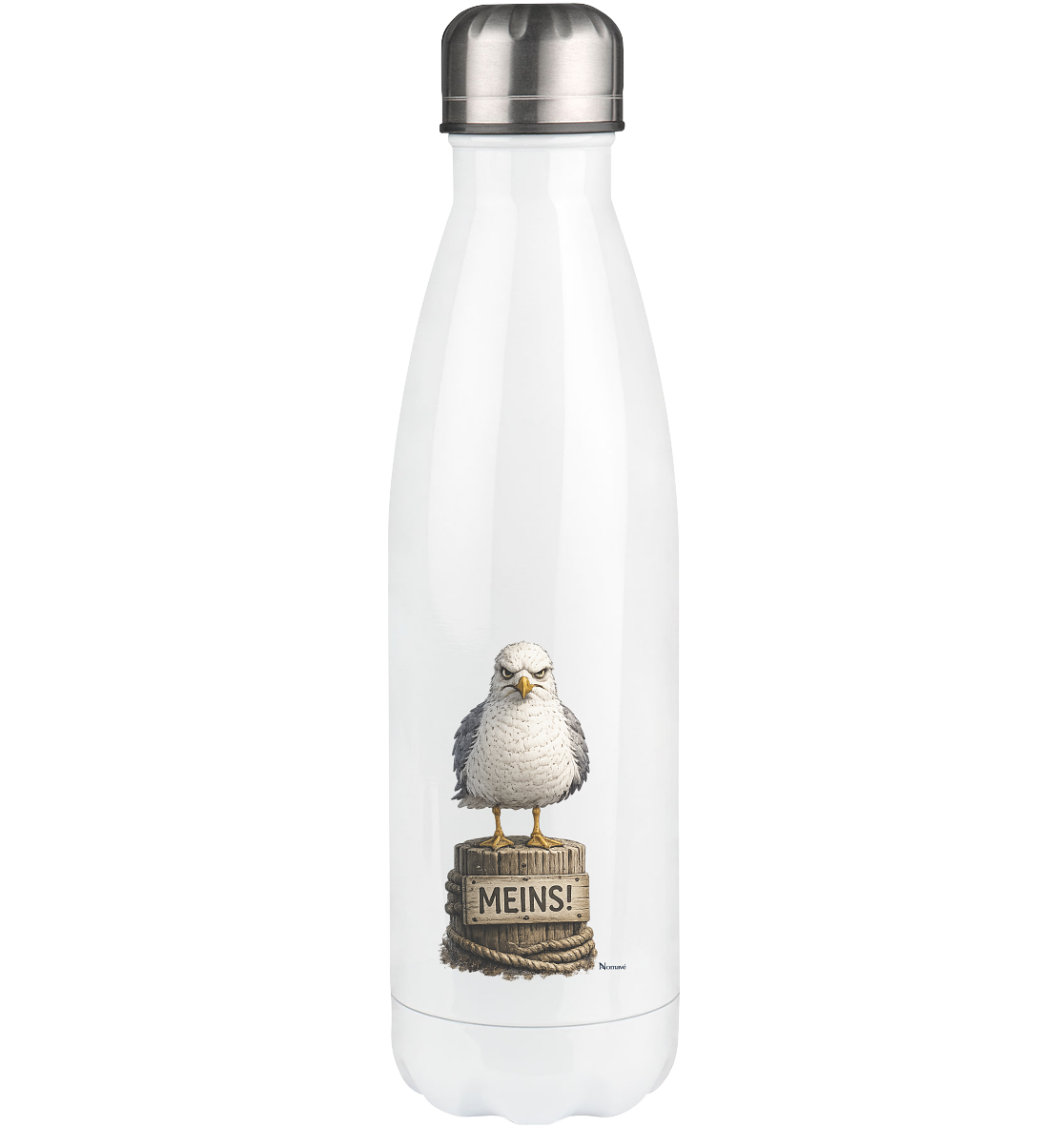 Möwe mit Meinung – MEINS! | - Thermoflasche 500ml
