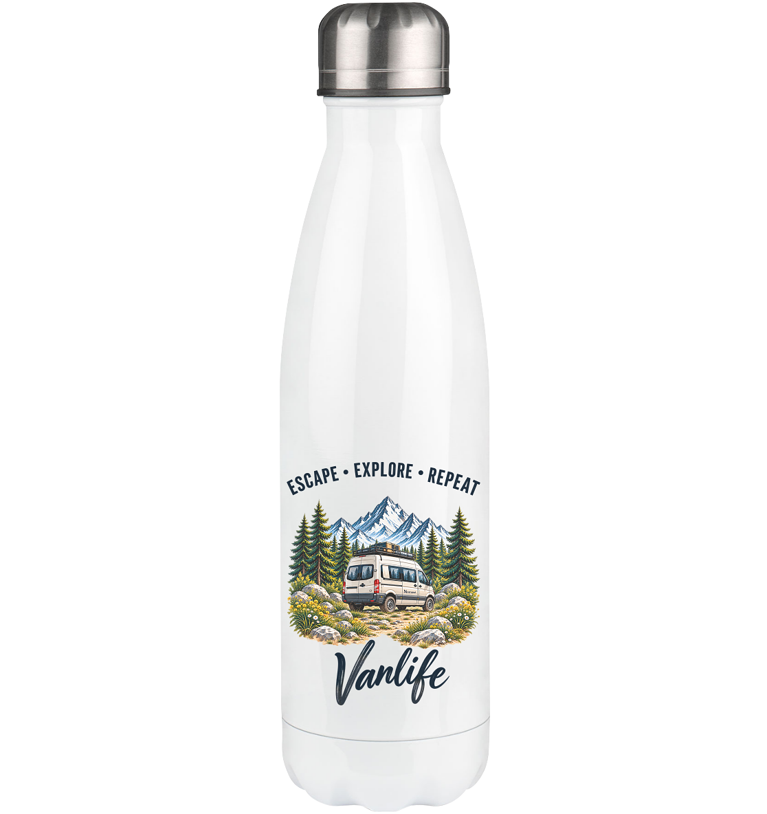 Escape • Explore • Repeat – Vanlife - Thermoflasche 500ml