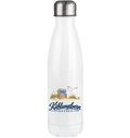 Edelstahl-Thermoflasche 500 ml Kühlungsborn – Strandkorb & Ostsee, White, Shirtigo-Originalmockup der bedruckten Vorderseite.
