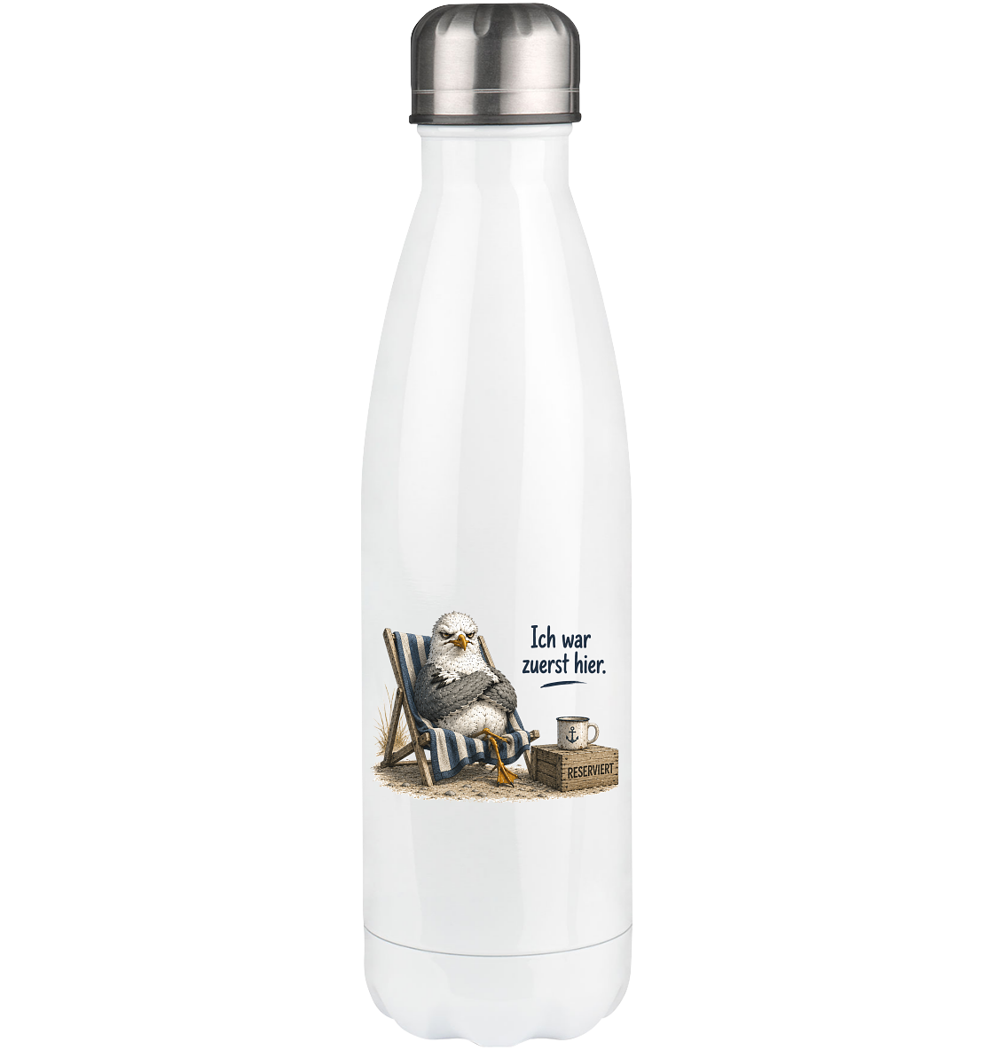 Ich war zuerst hier – Möwe mit Meinung |  - Thermoflasche 500ml