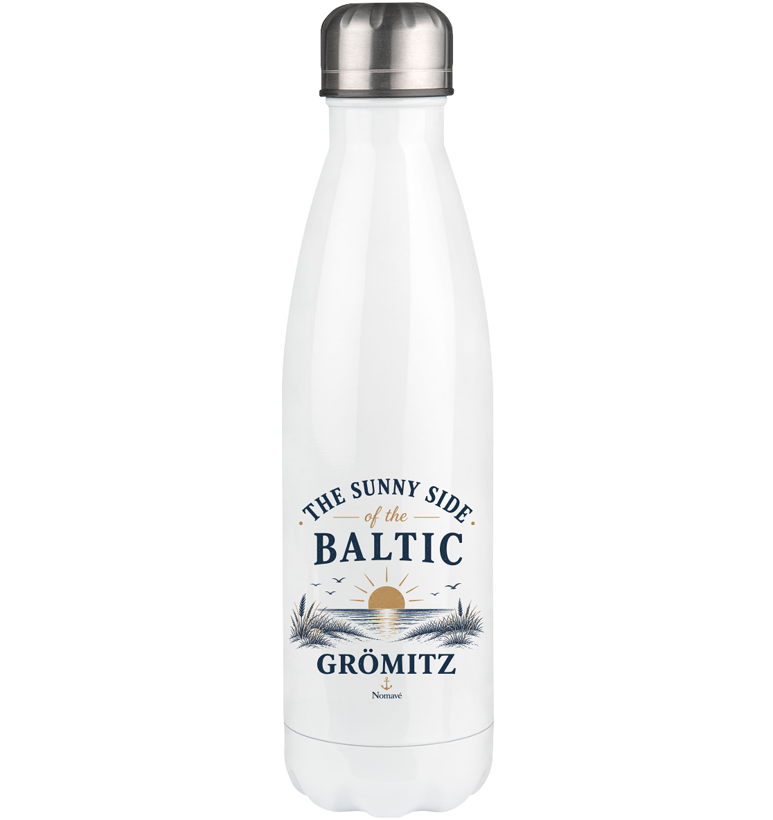 Grömitz - The Sunny Side - Sonnenseite Ostsee Thermoflasche 500ml Trinkflasche