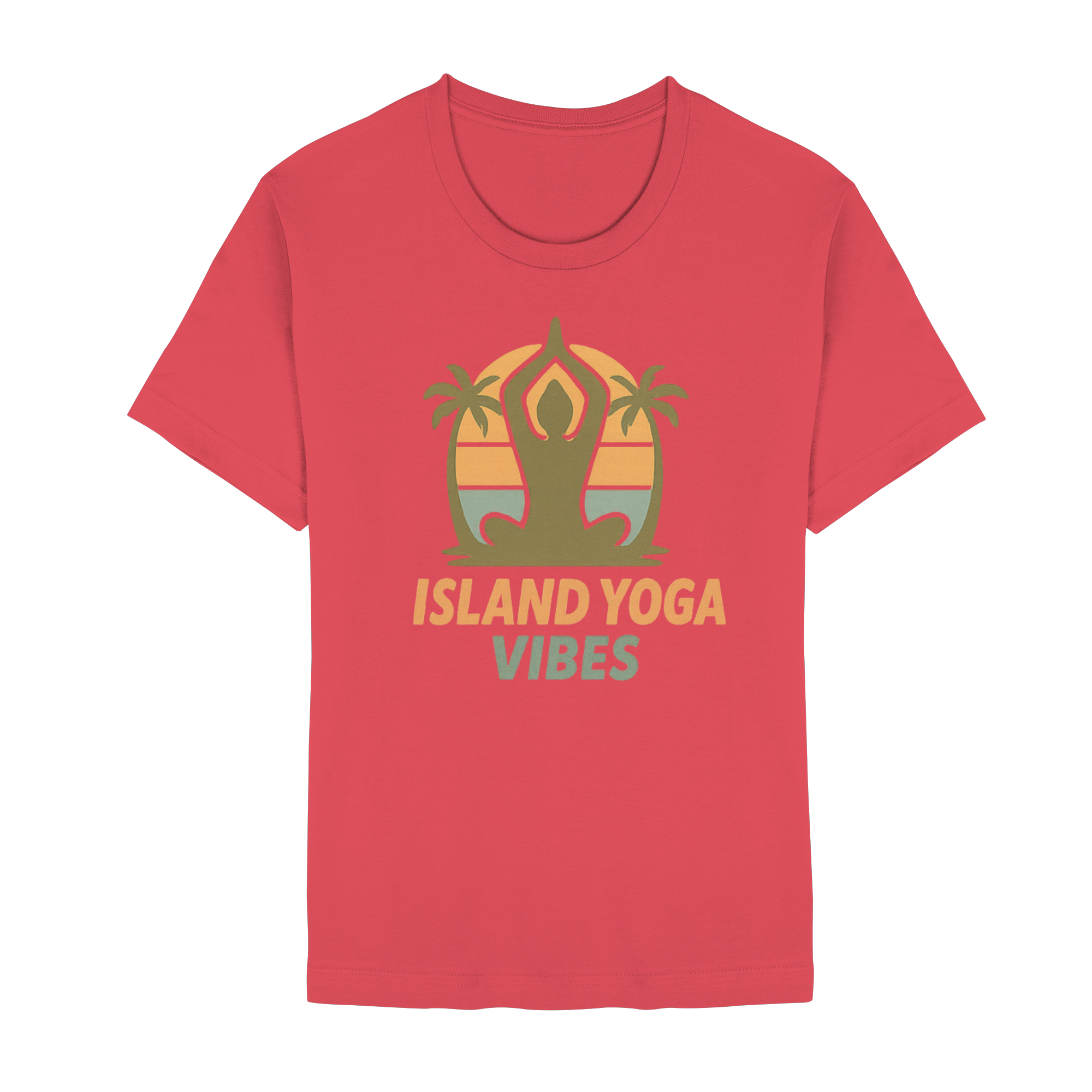 Island Yoga Vibes – Sunset Yoga Design | Tropical Meditation Shirt - Unisex Essential Premium T-Shirt
