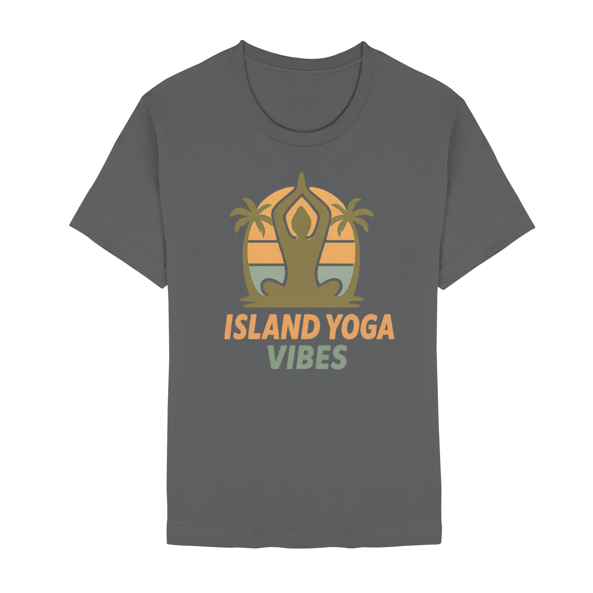 Island Yoga Vibes – Sunset Yoga Design | Tropical Meditation Shirt - Unisex Essential Premium T-Shirt