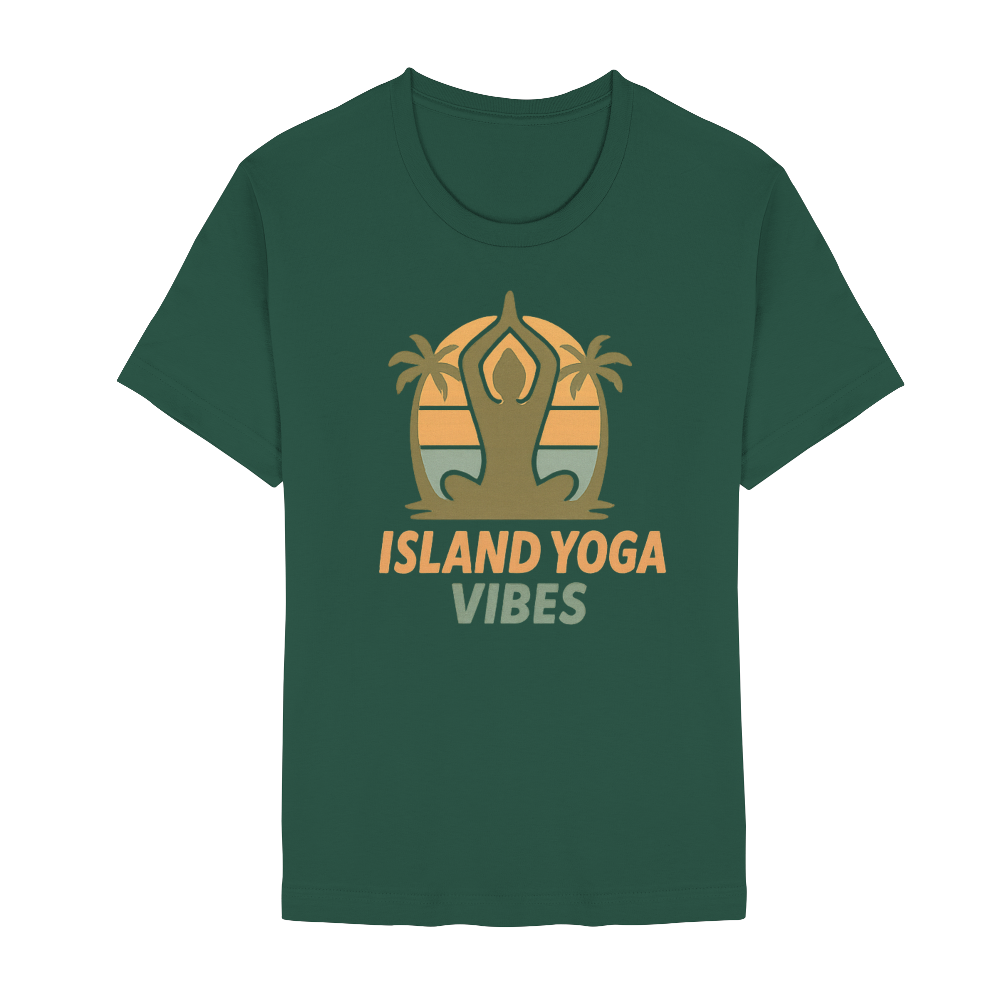 Island Yoga Vibes – Sunset Yoga Design | Tropical Meditation Shirt - Unisex Essential Premium T-Shirt