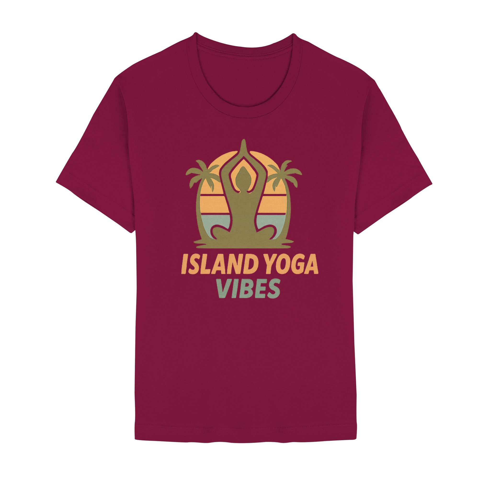 Island Yoga Vibes – Sunset Yoga Design | Tropical Meditation Shirt - Unisex Essential Premium T-Shirt