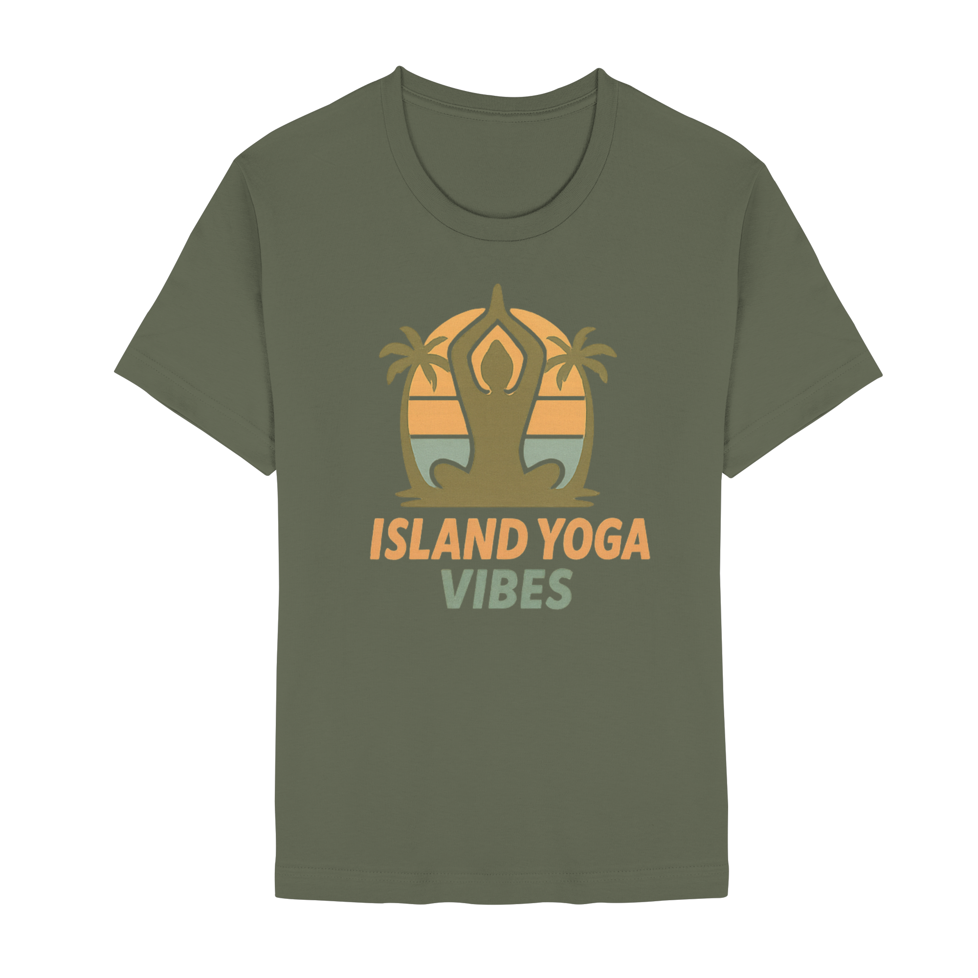 Island Yoga Vibes – Sunset Yoga Design | Tropical Meditation Shirt - Unisex Essential Premium T-Shirt