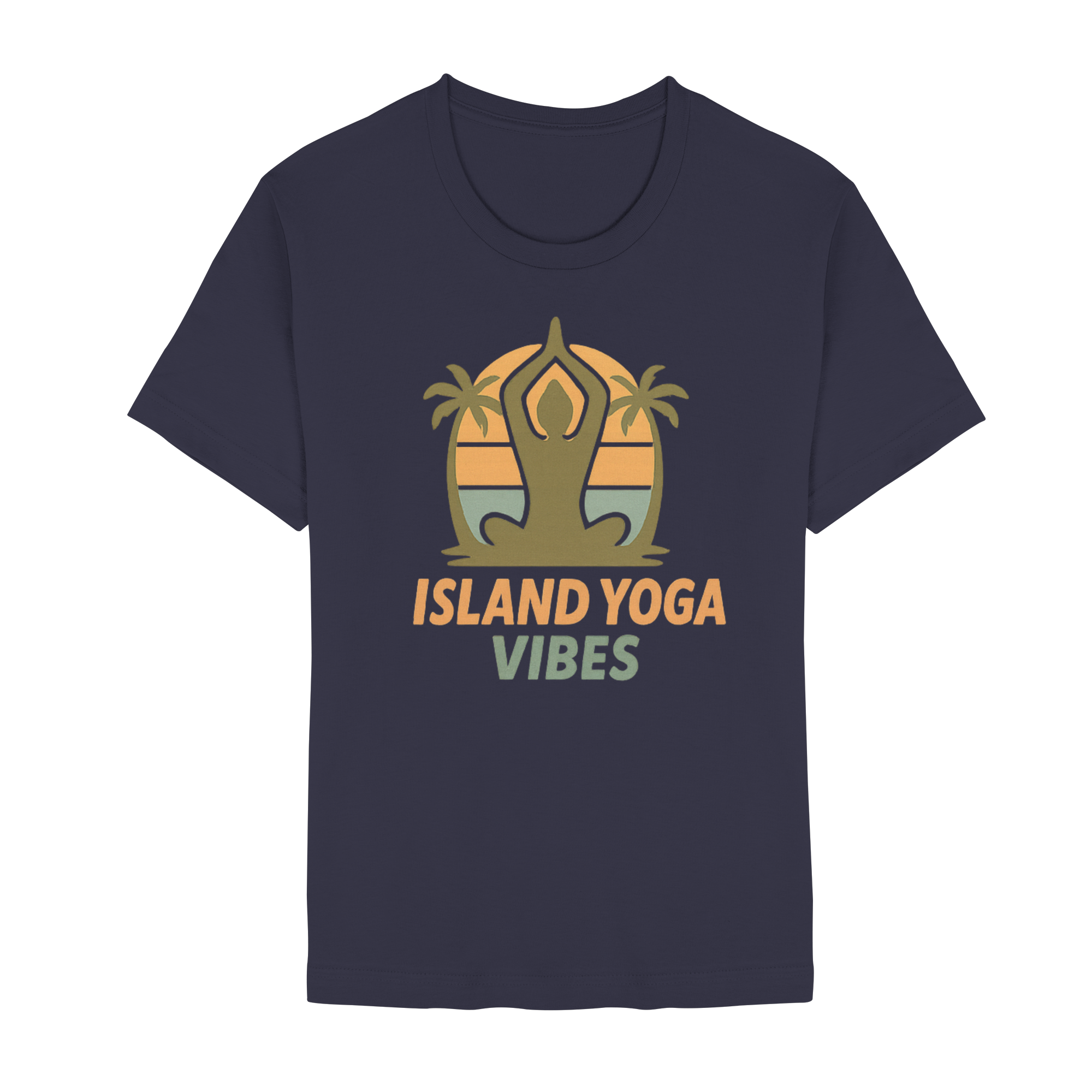 Island Yoga Vibes – Sunset Yoga Design | Tropical Meditation Shirt - Unisex Essential Premium T-Shirt