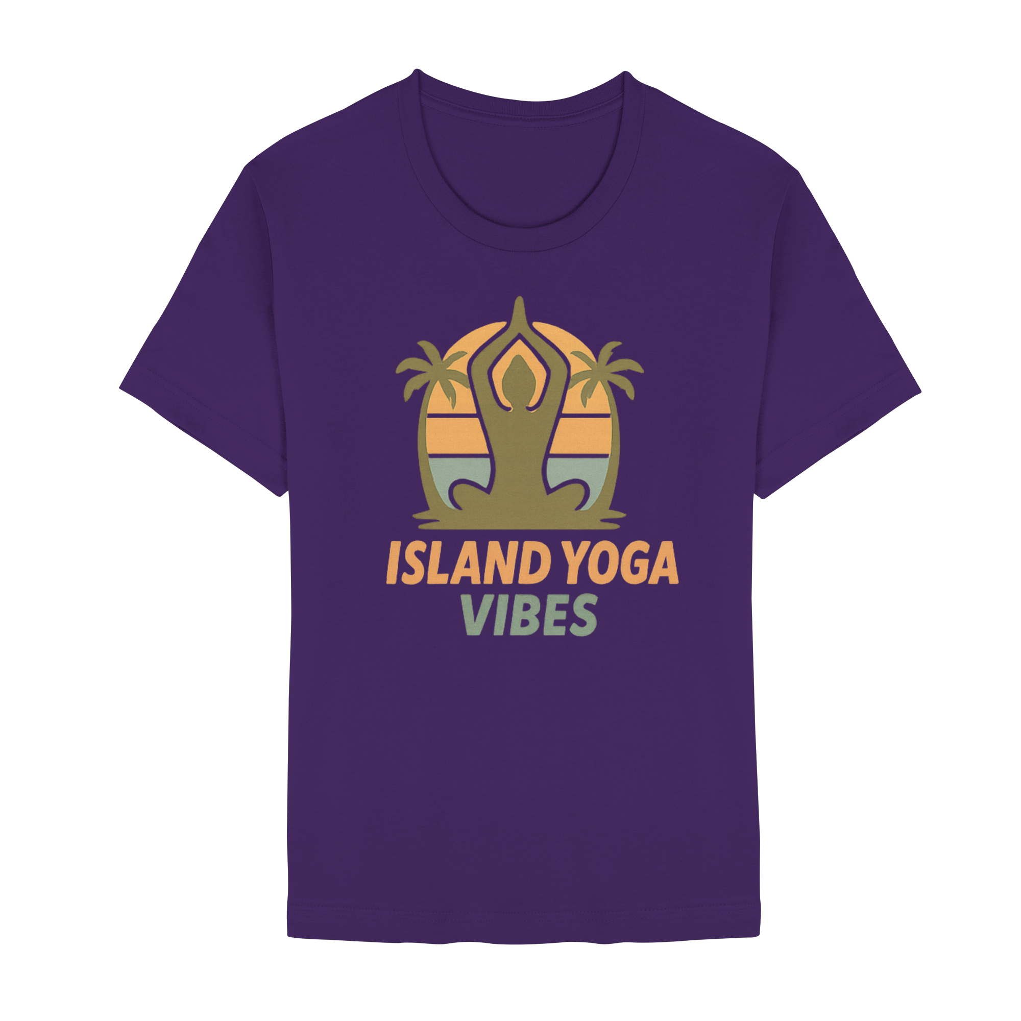 Island Yoga Vibes – Sunset Yoga Design | Tropical Meditation Shirt - Unisex Essential Premium T-Shirt