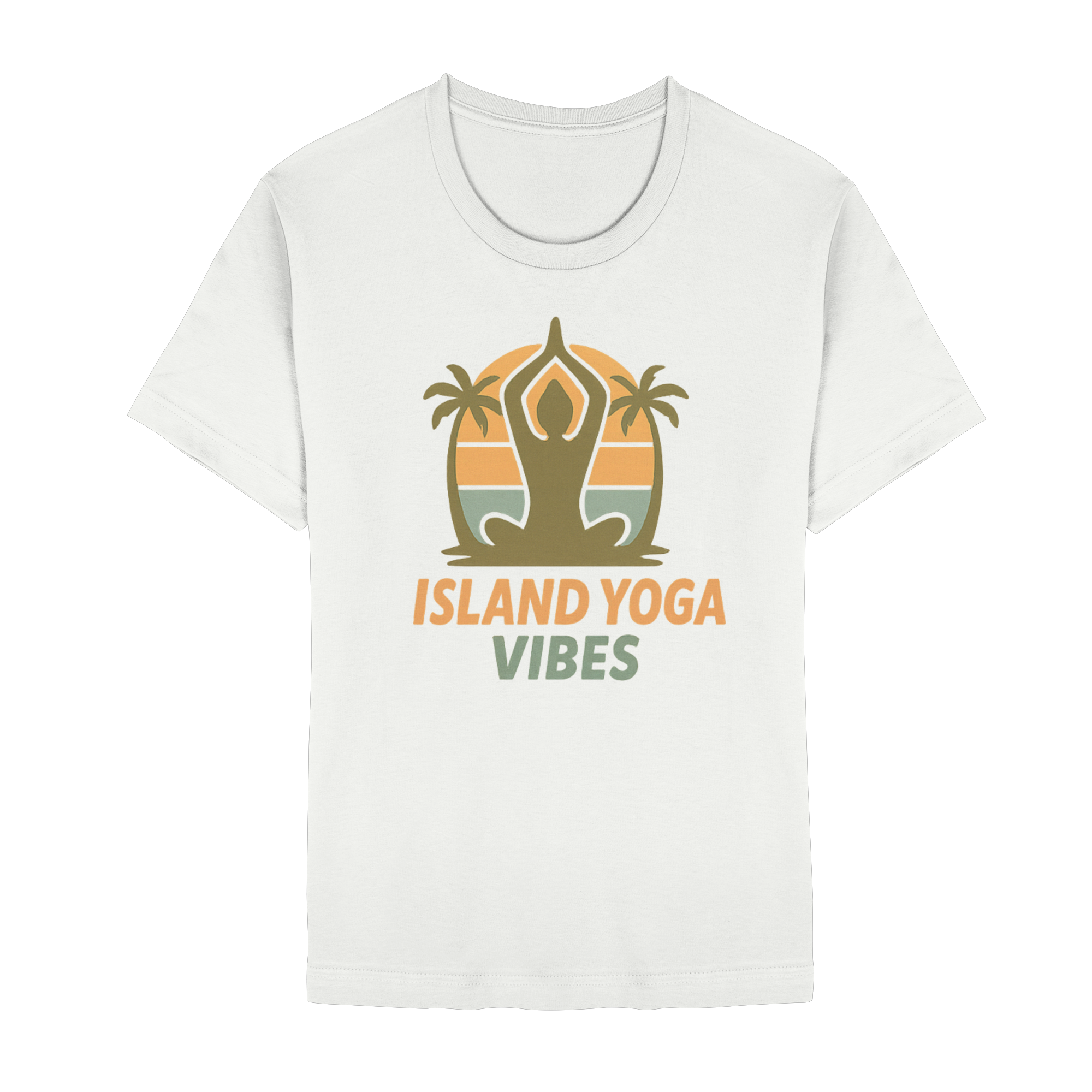 Island Yoga Vibes – Sunset Yoga Design | Tropical Meditation Shirt - Unisex Essential Premium T-Shirt