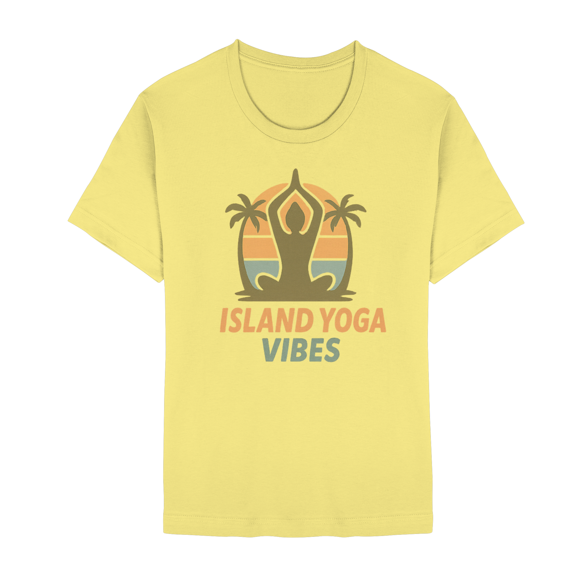 Island Yoga Vibes – Sunset Yoga Design | Tropical Meditation Shirt - Unisex Essential Premium T-Shirt