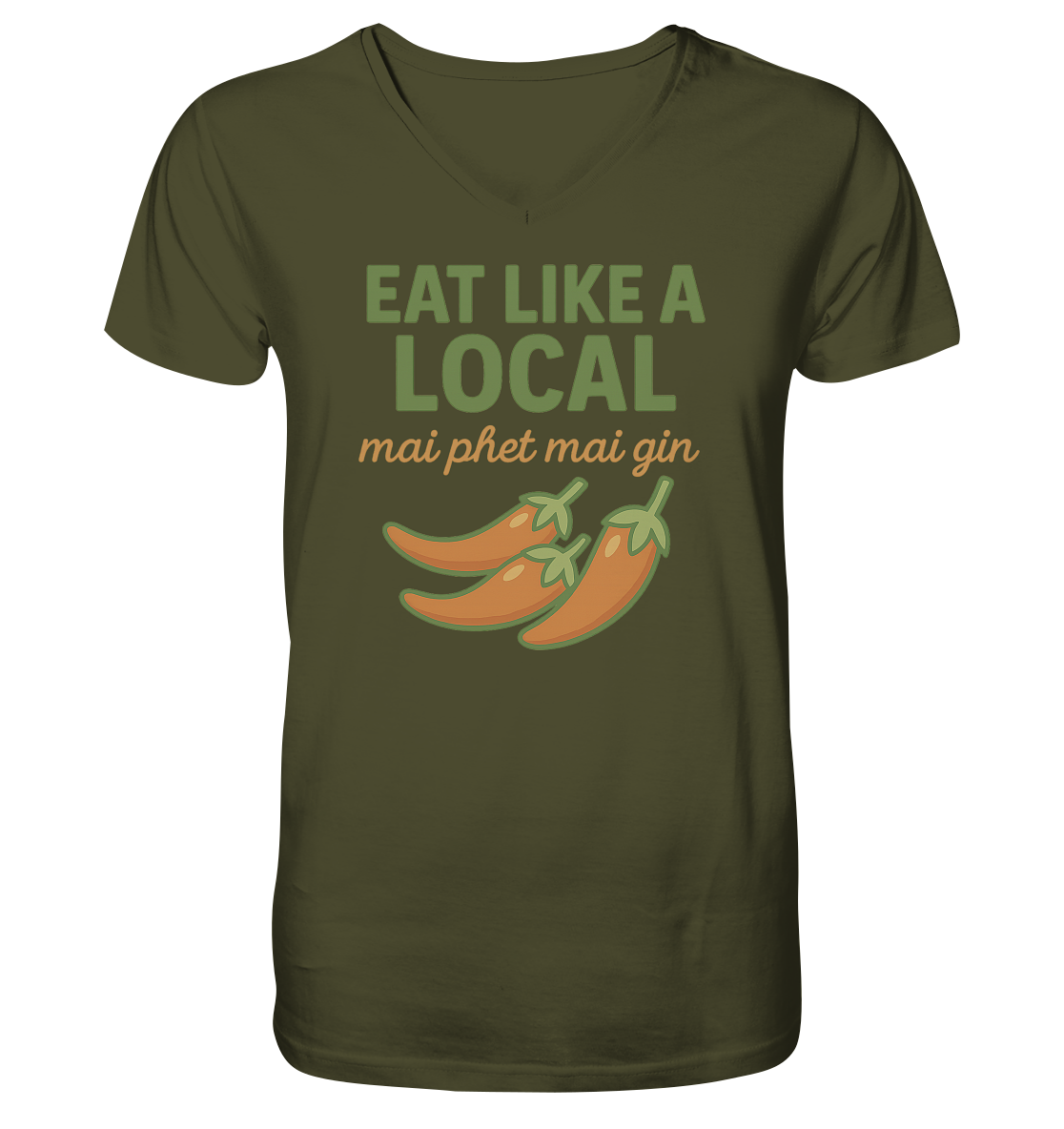 at Like a Local – Thai Food Design | „mai phed mai gin“ Chili Shirt - V-Neck Shirt