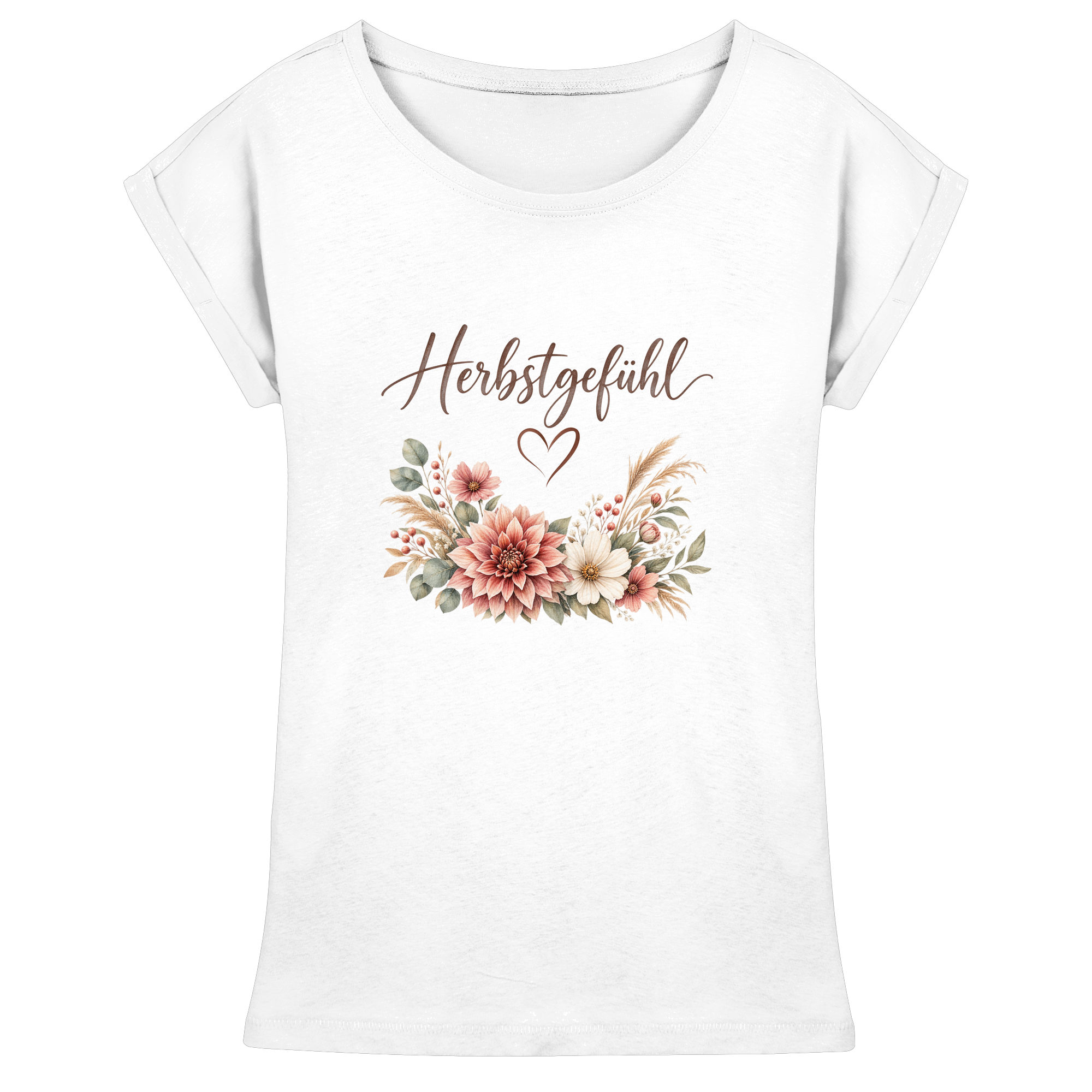 Herbstgefühl – Autumn Bloom - Womens Extended Shoulder T-Shirt