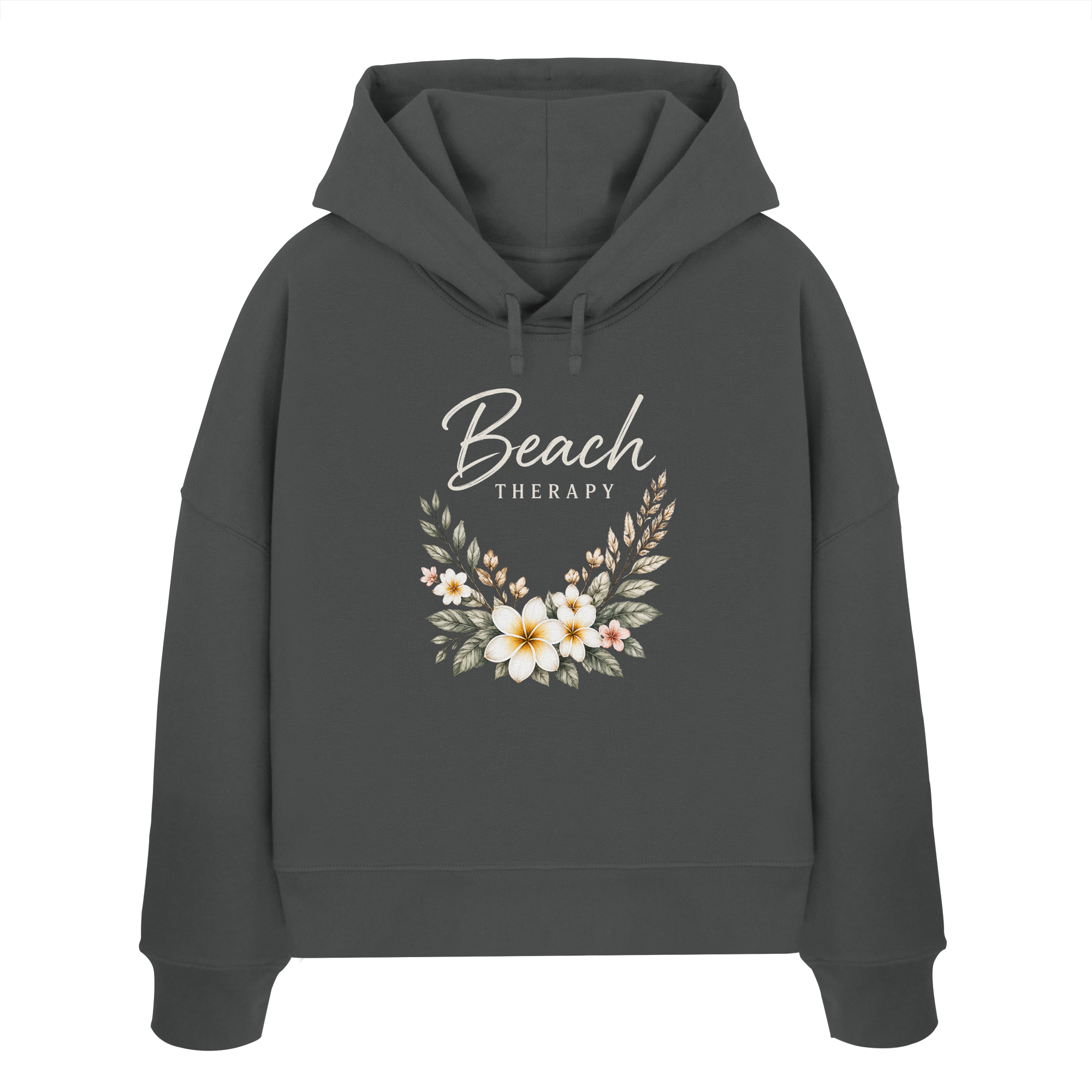 Beach Therapy – Floral Collection | Helle Schrift  - Womens Organic Boxcut Hoodie