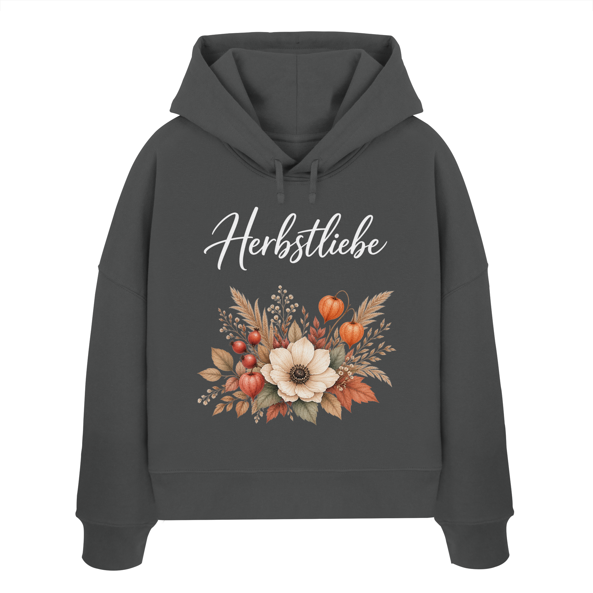 Herbstliebe – Golden Harvest - Dark Edition - - Womens Organic Boxcut Hoodie