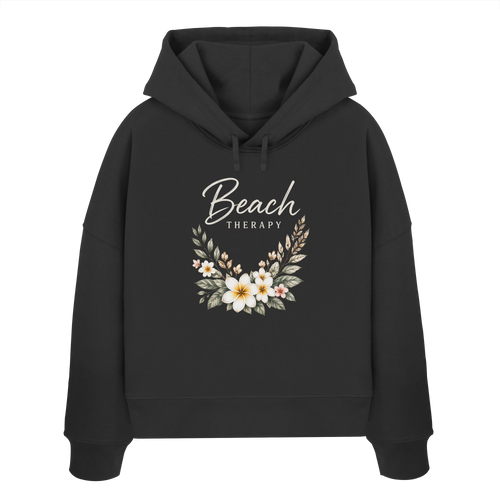 Beach Therapy – Floral Collection | Helle Schrift  - Womens Organic Boxcut Hoodie