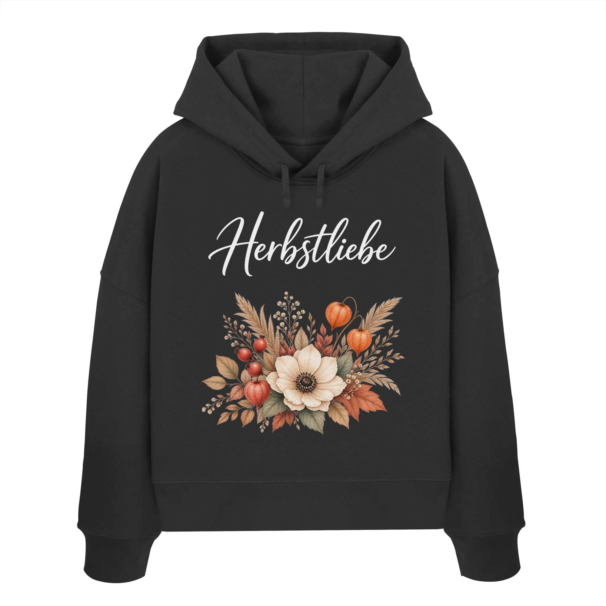 Herbstliebe – Golden Harvest - Dark Edition - - Womens Organic Boxcut Hoodie