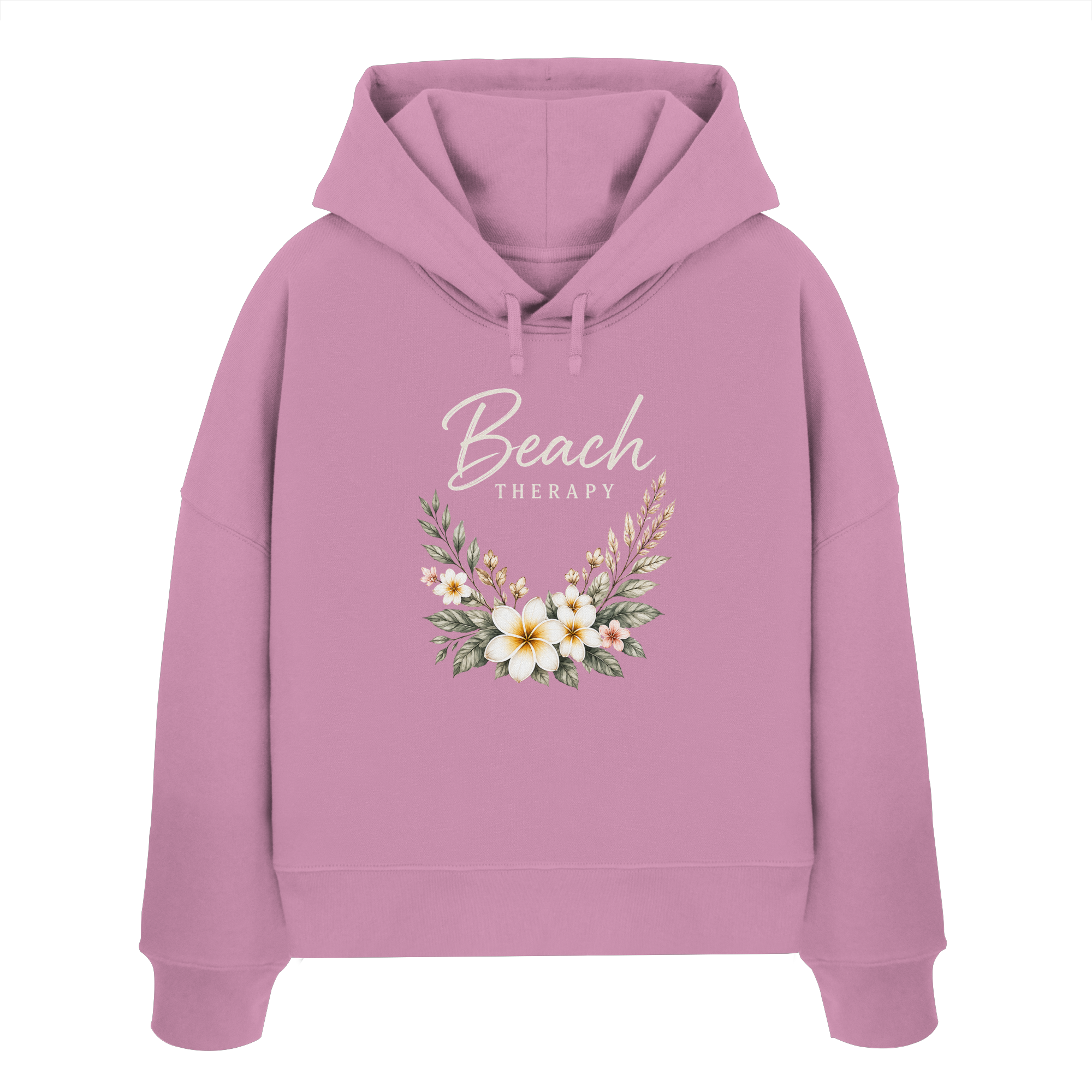 Beach Therapy – Floral Collection | Helle Schrift  - Womens Organic Boxcut Hoodie
