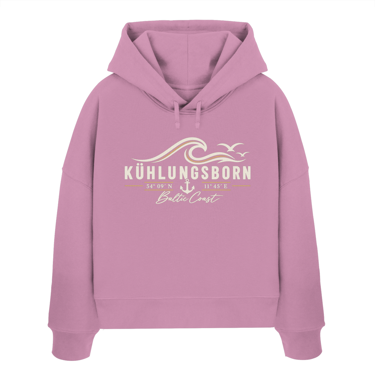 Kühlungsborn – Baltic Coast - Dark Edition - Damen Boxcut Hoodie 100% Bio Baumwolle