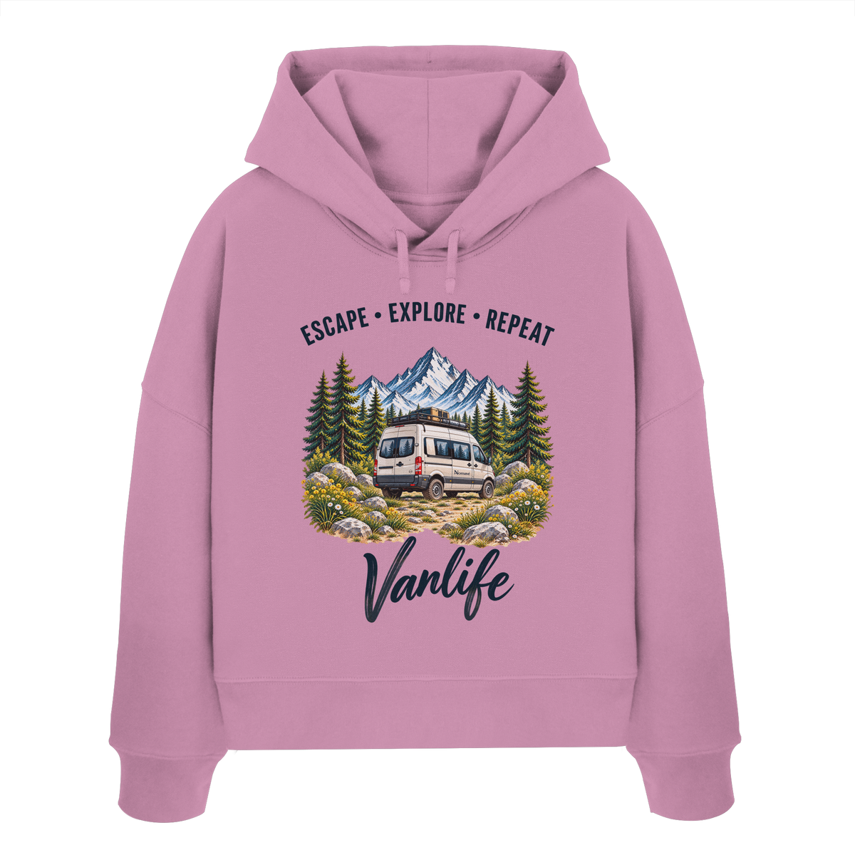 Escape • Explore • Repeat – Vanlife - Damen Bio Boxcut Hoodie