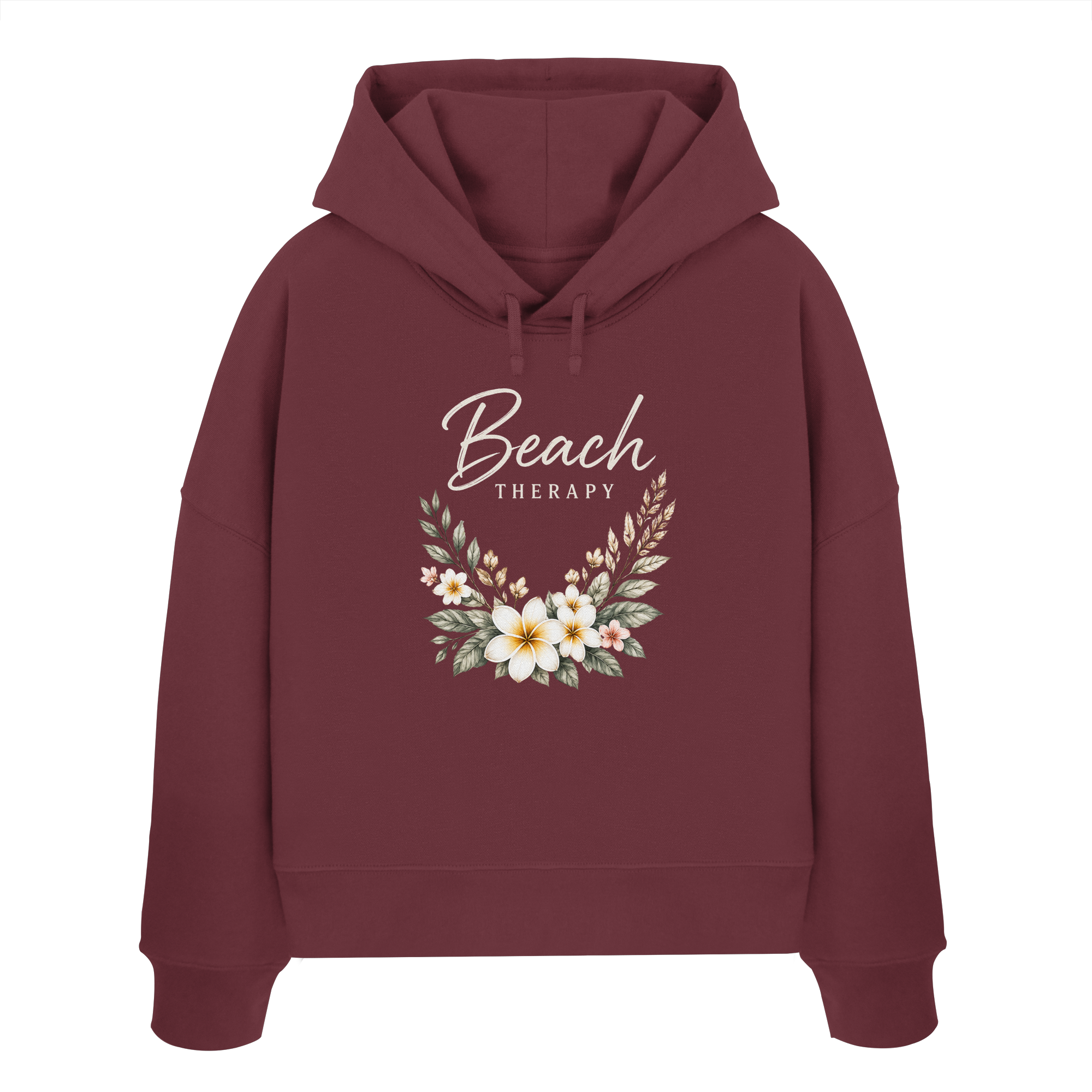 Beach Therapy – Floral Collection | Helle Schrift  - Womens Organic Boxcut Hoodie