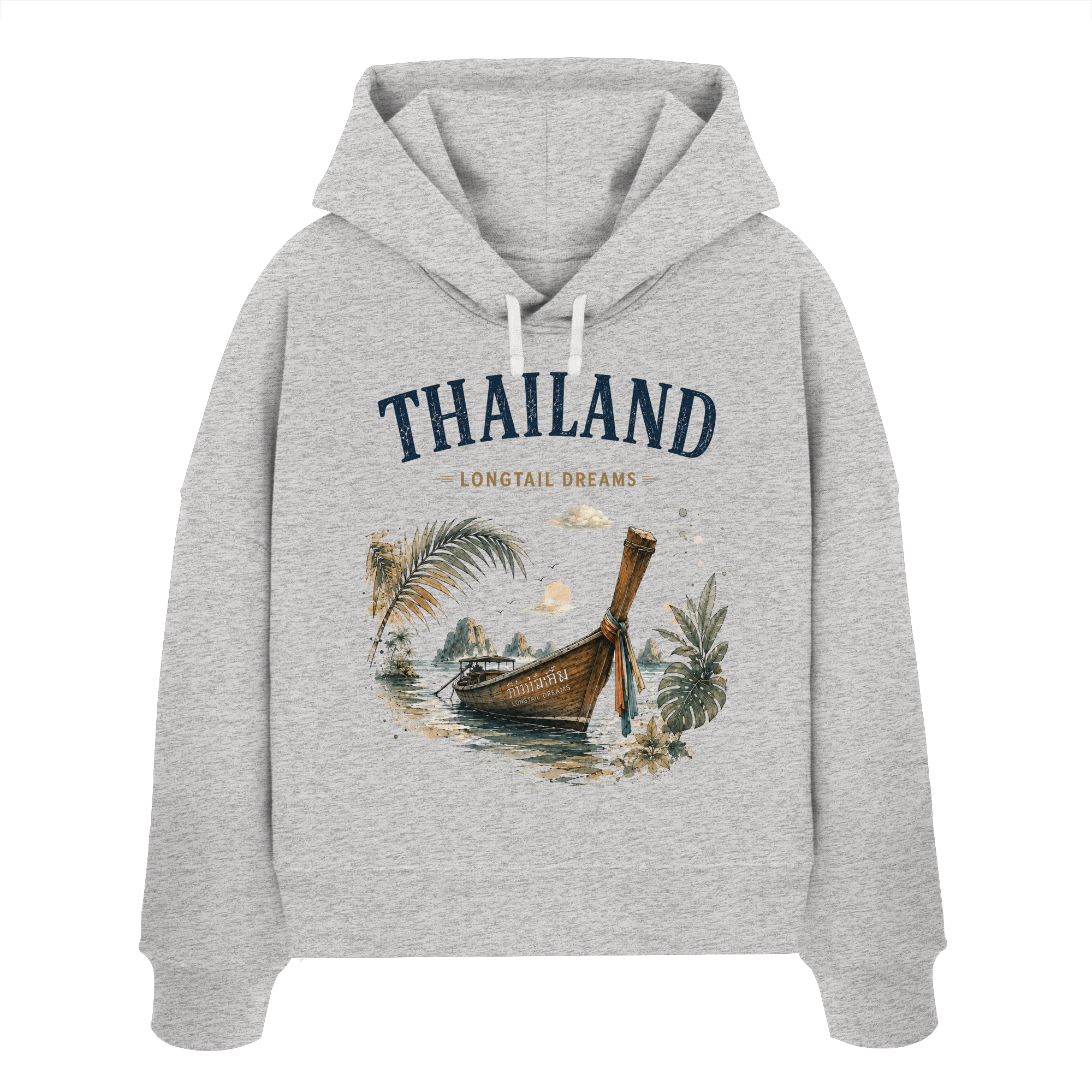 Thailand-Longtail-Dreams-Light-Edition - Womens Organic Boxcut Hoodie
