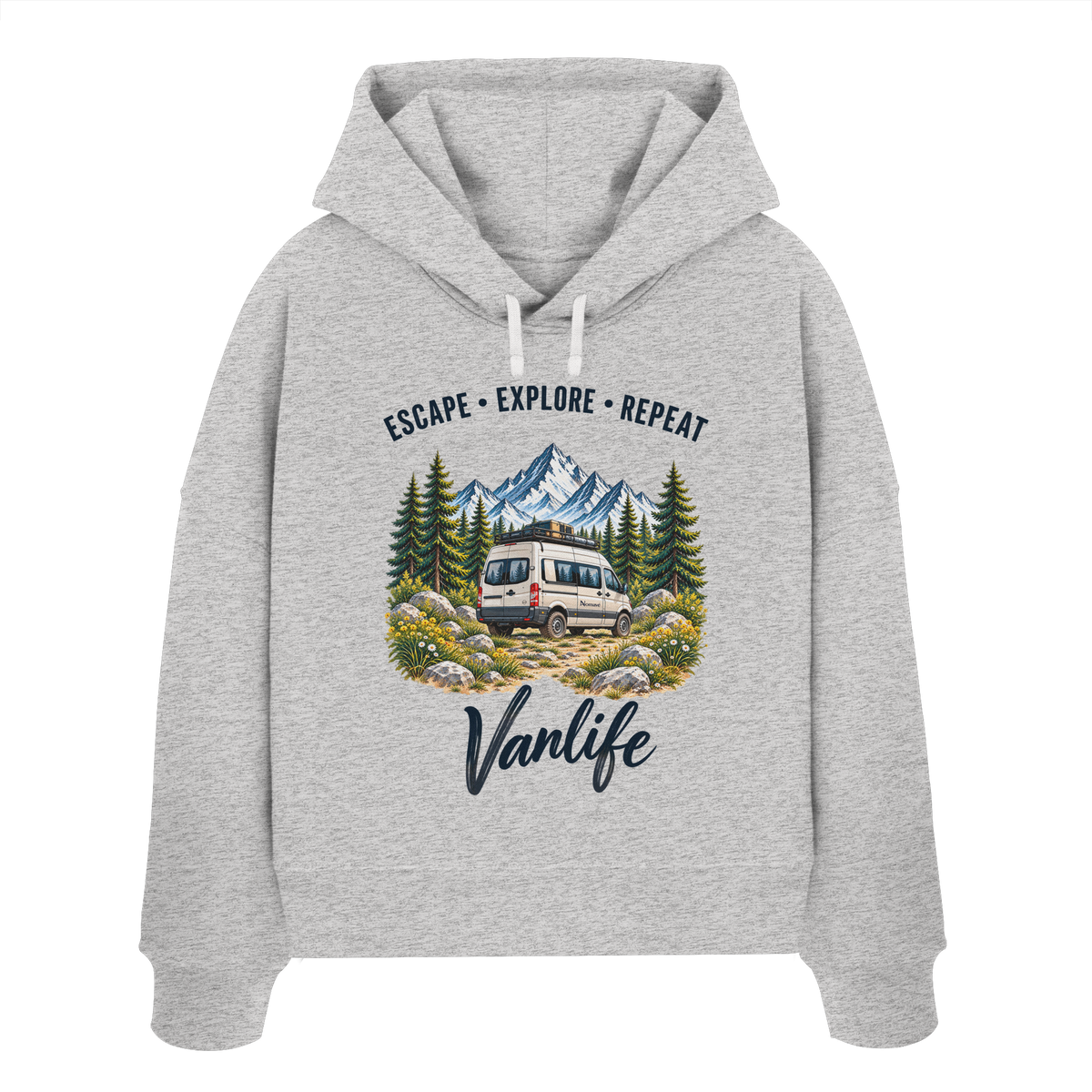 Escape • Explore • Repeat – Vanlife - Damen Bio Boxcut Hoodie