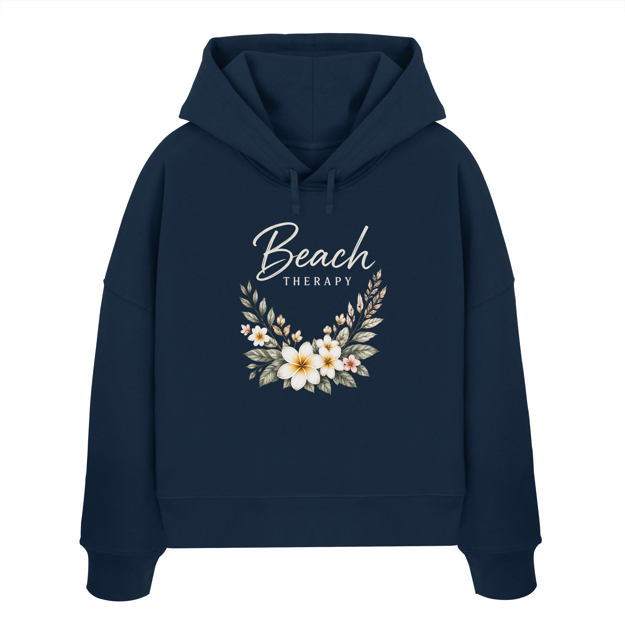 Beach Therapy – Floral Collection | Helle Schrift  - Womens Organic Boxcut Hoodie