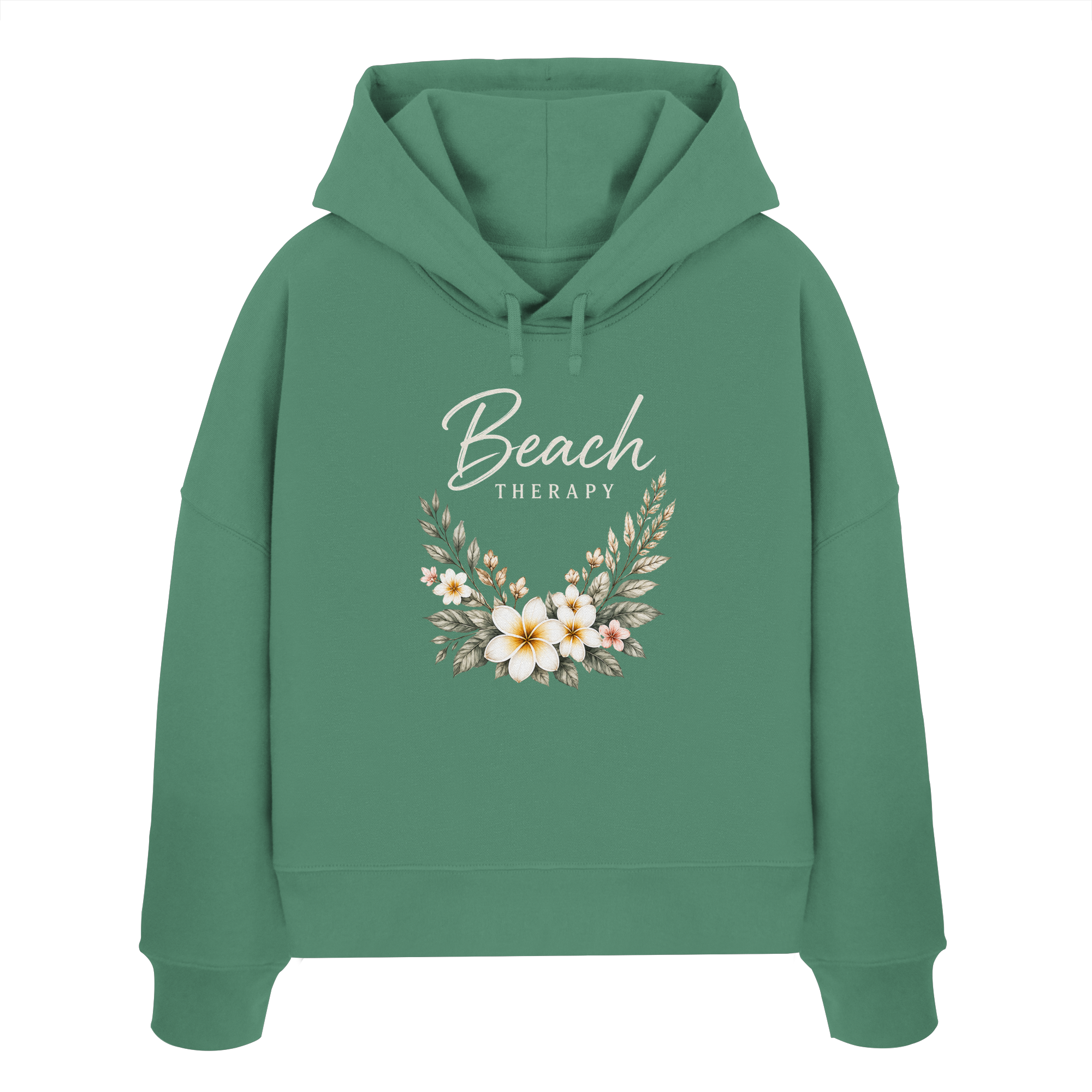 Beach Therapy – Floral Collection | Helle Schrift  - Womens Organic Boxcut Hoodie